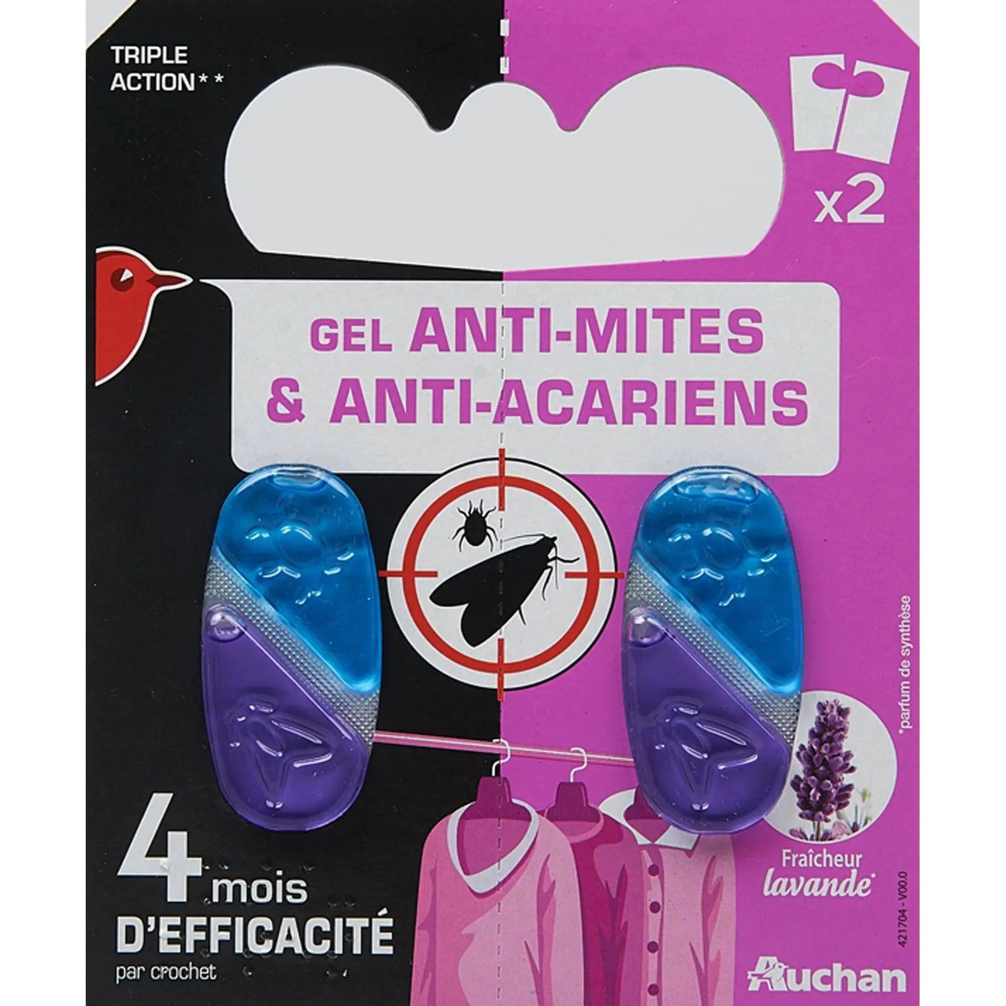 AUCHAN Gel anti-mites et anti-acariens fraîcheur lavande