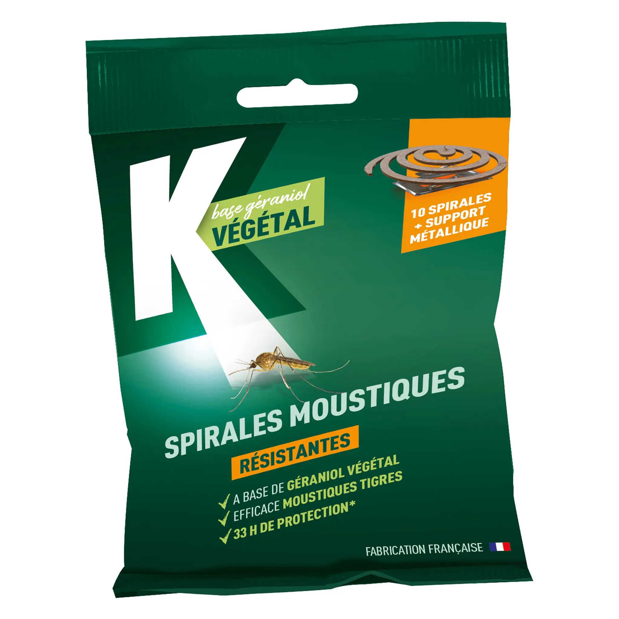 K VEGETAL Spirale anti moustiques et support métallique