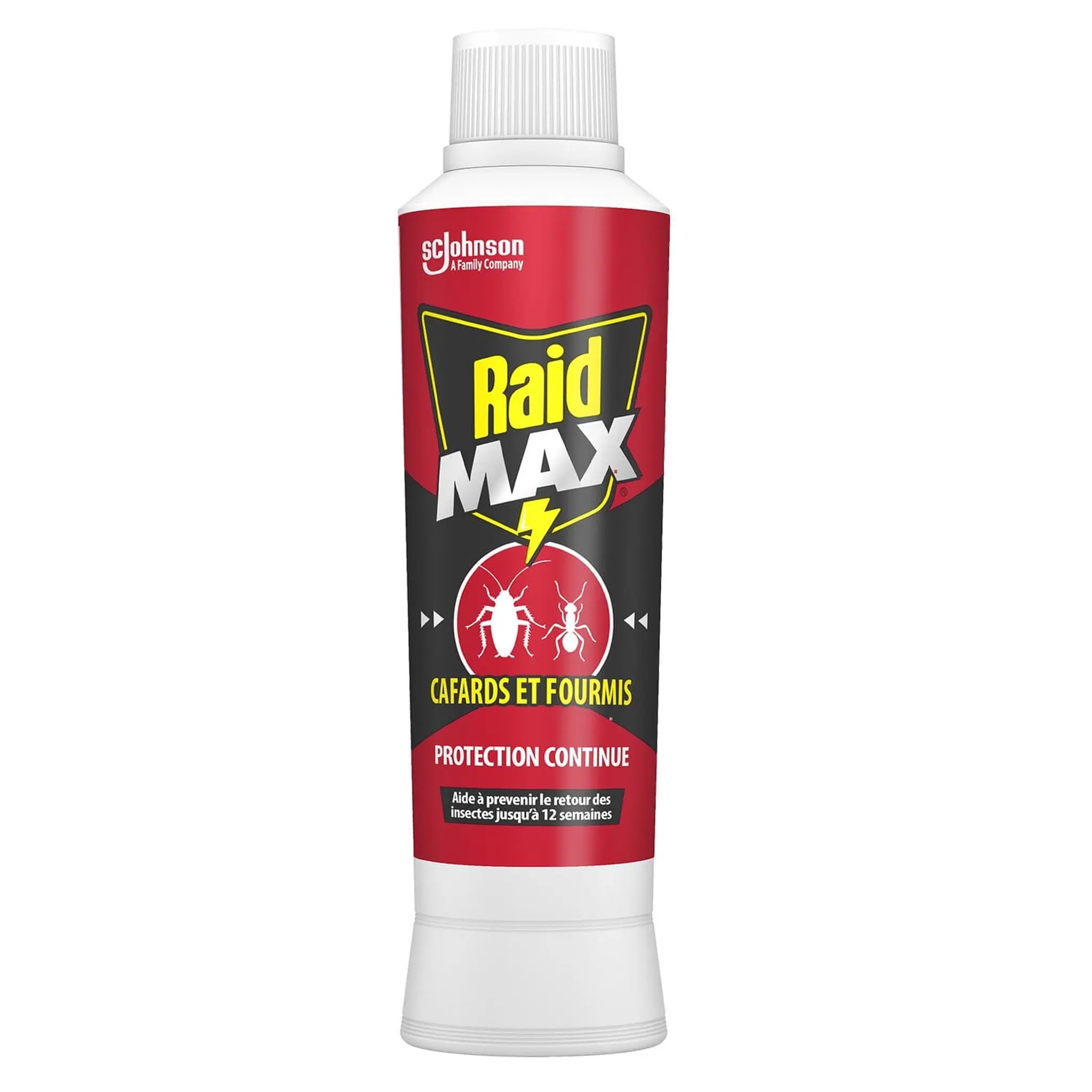 RAID Max Poudre anti cafards et fourmis protection continue