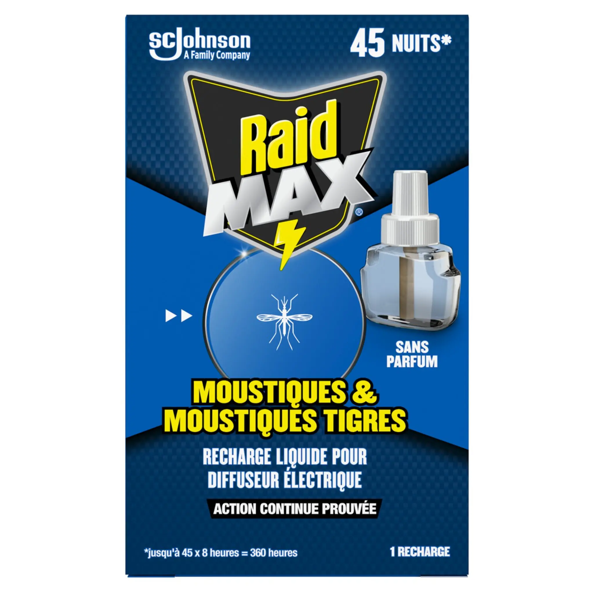 RAID Max recharge liquide pour diffuseur électrique anti-moustiques