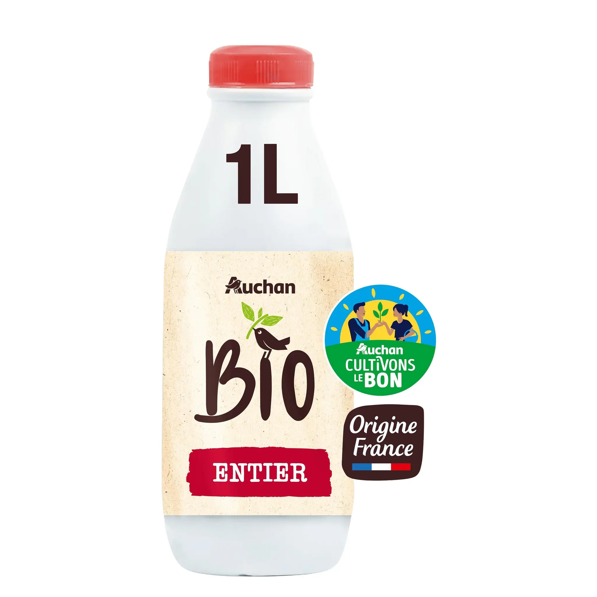 AUCHAN SOLIDAIRES BIO CULTIVONS LE BON Lait entier UHT