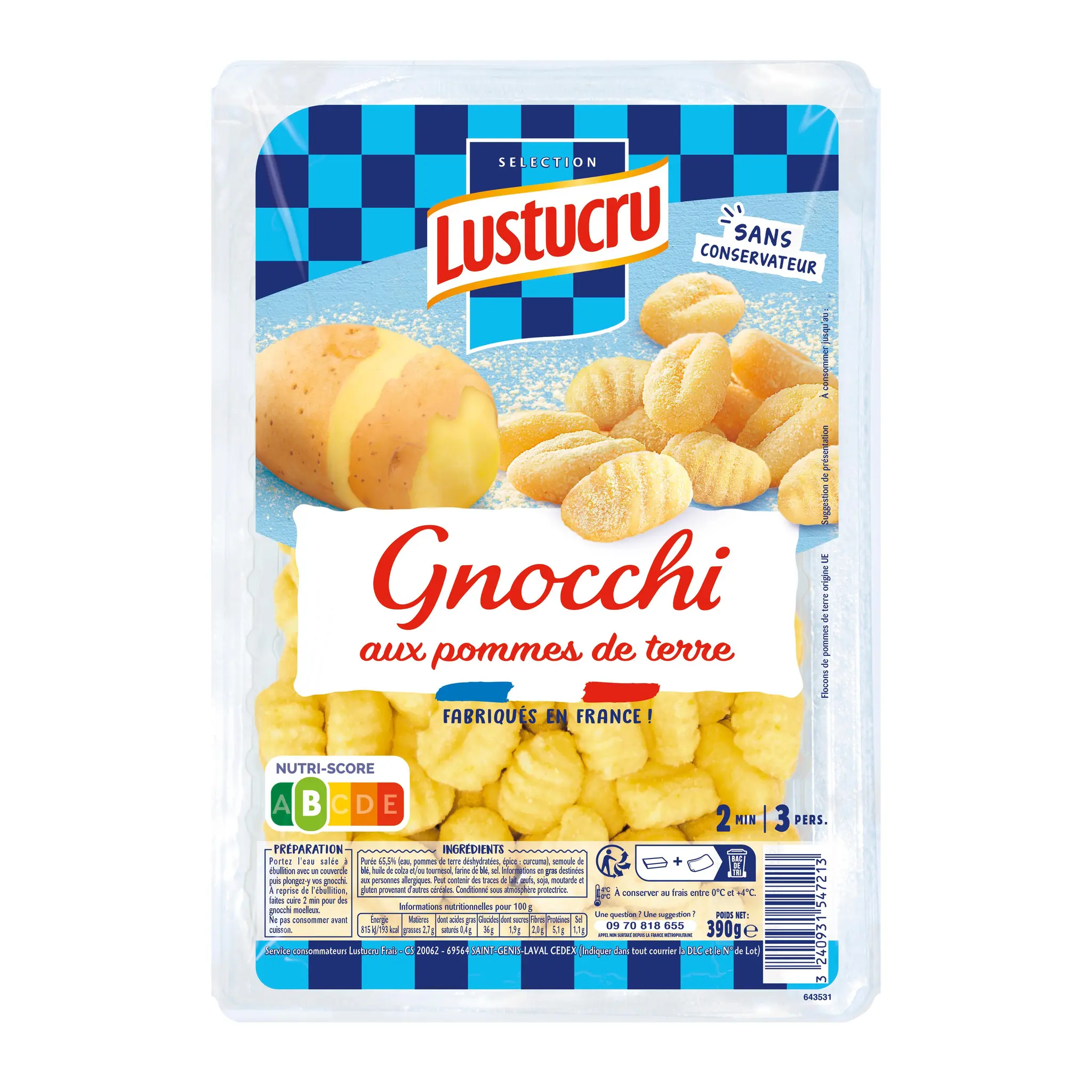 LUSTUCRU Gnocchi à l'eau