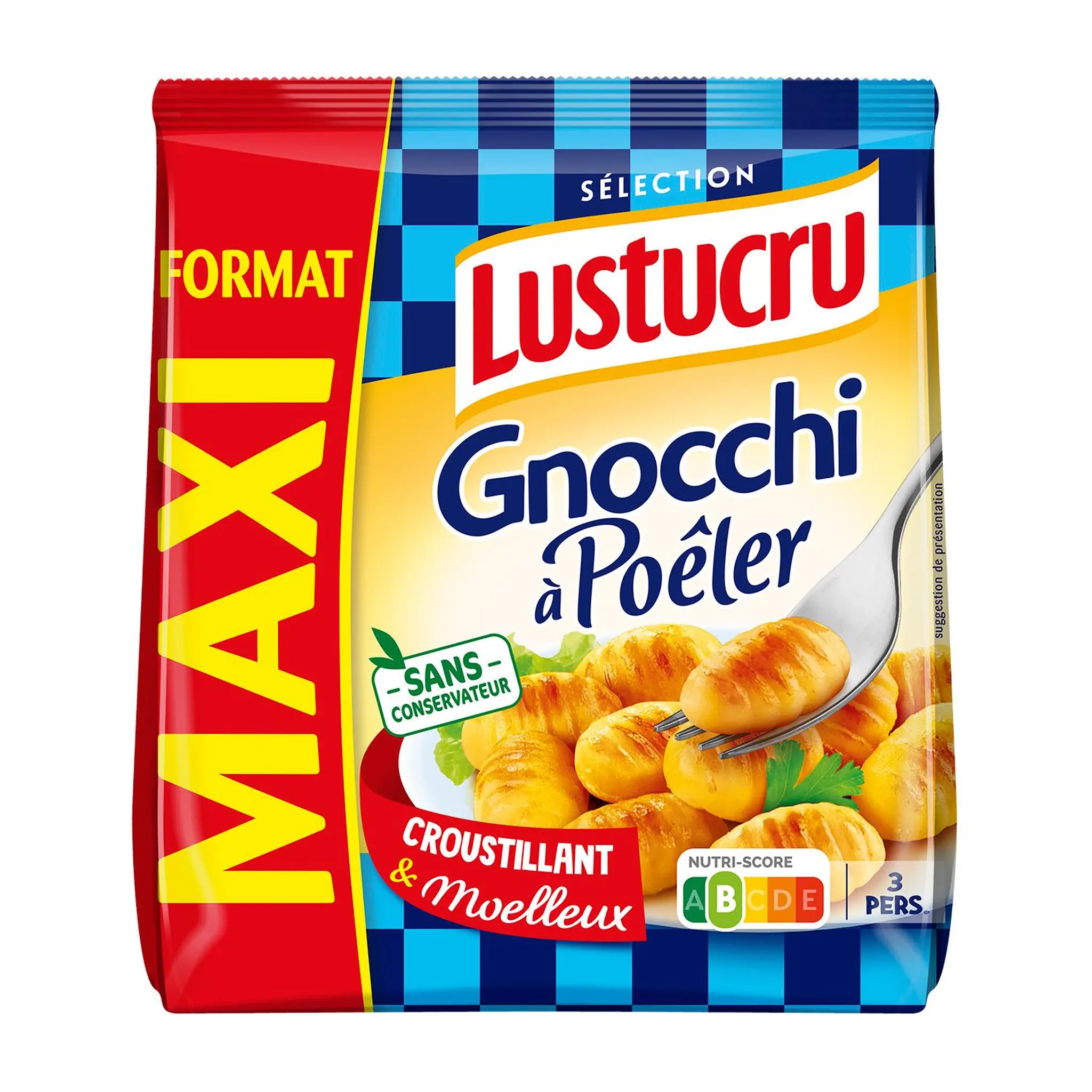 LUSTUCRU Gnocchi à poêler nature format Maxi
