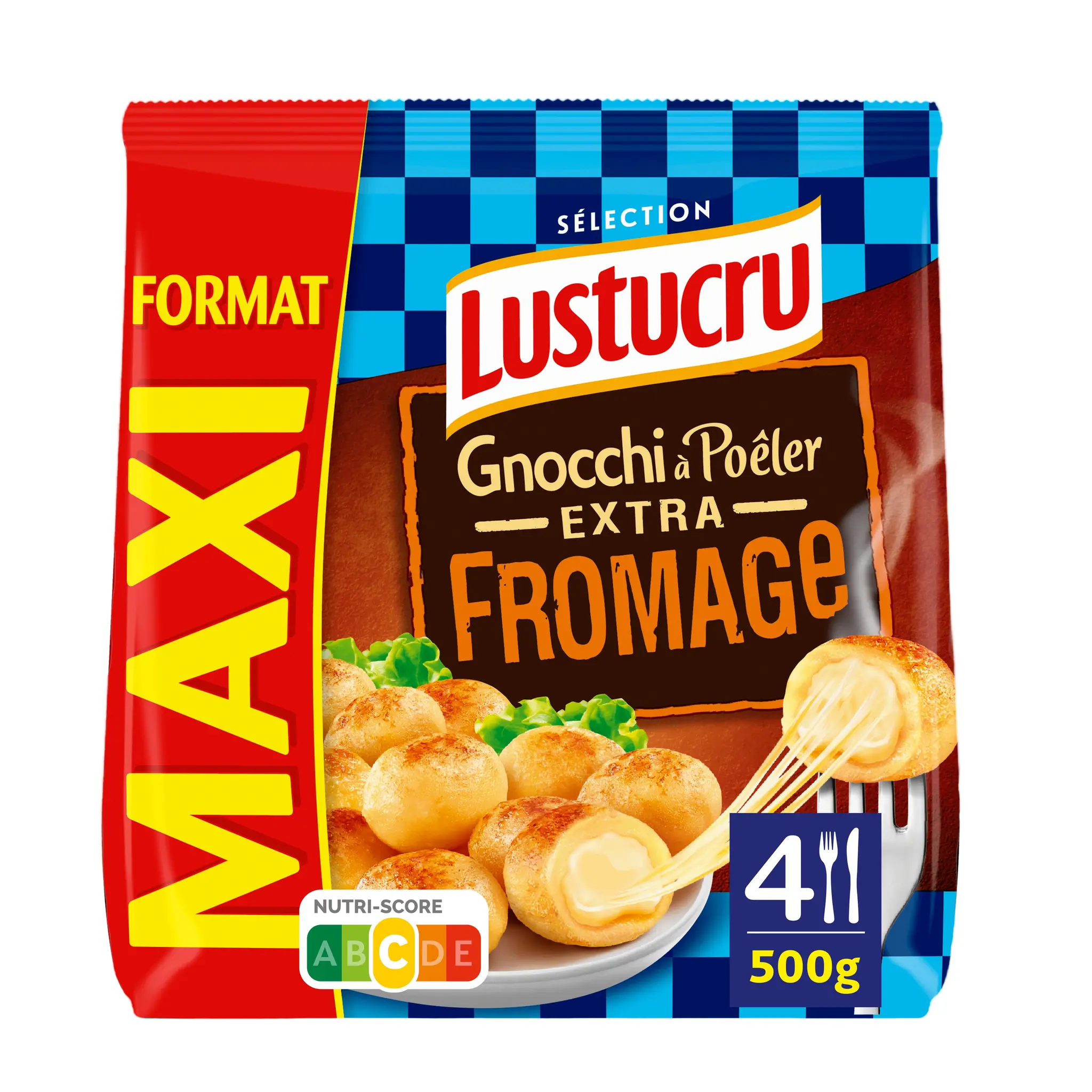 LUSTUCRU Gnocchi à poêler extra fromage format Maxi
