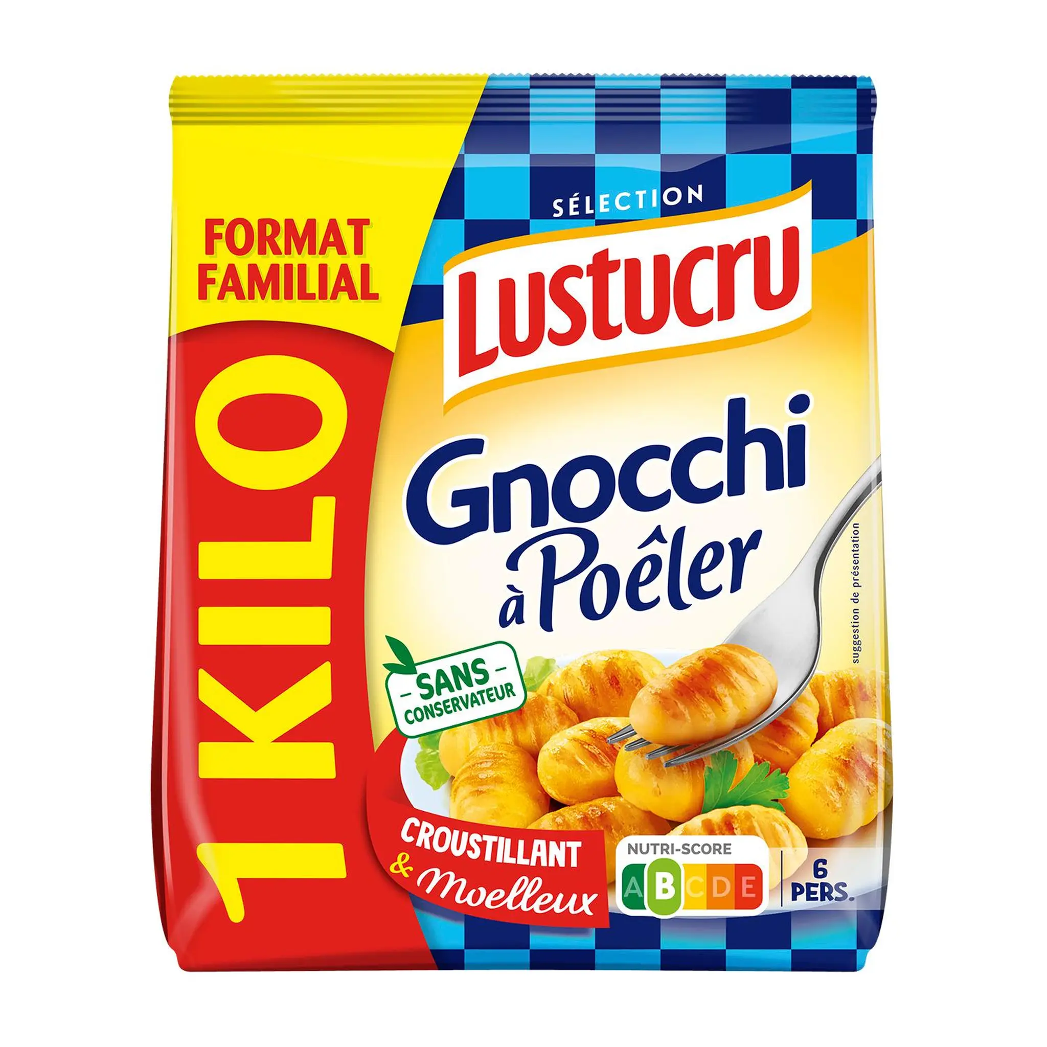 LUSTUCRU Gnocchi à poêler nature format familial