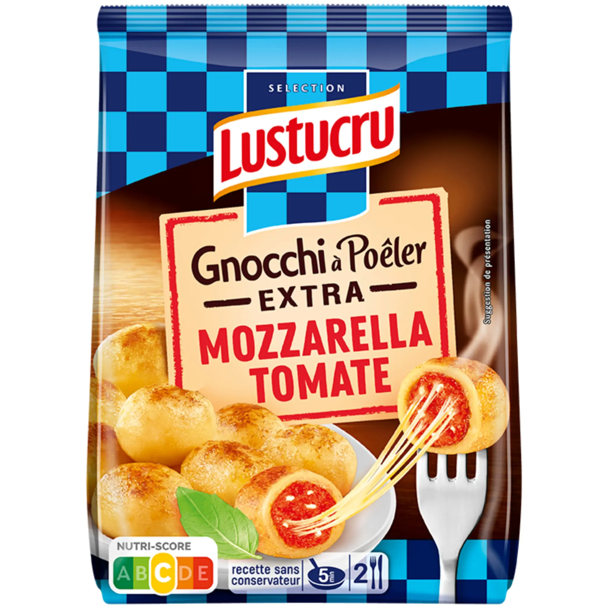 LUSTUCRU Gnocchi à poêler extra tomate mozzarella