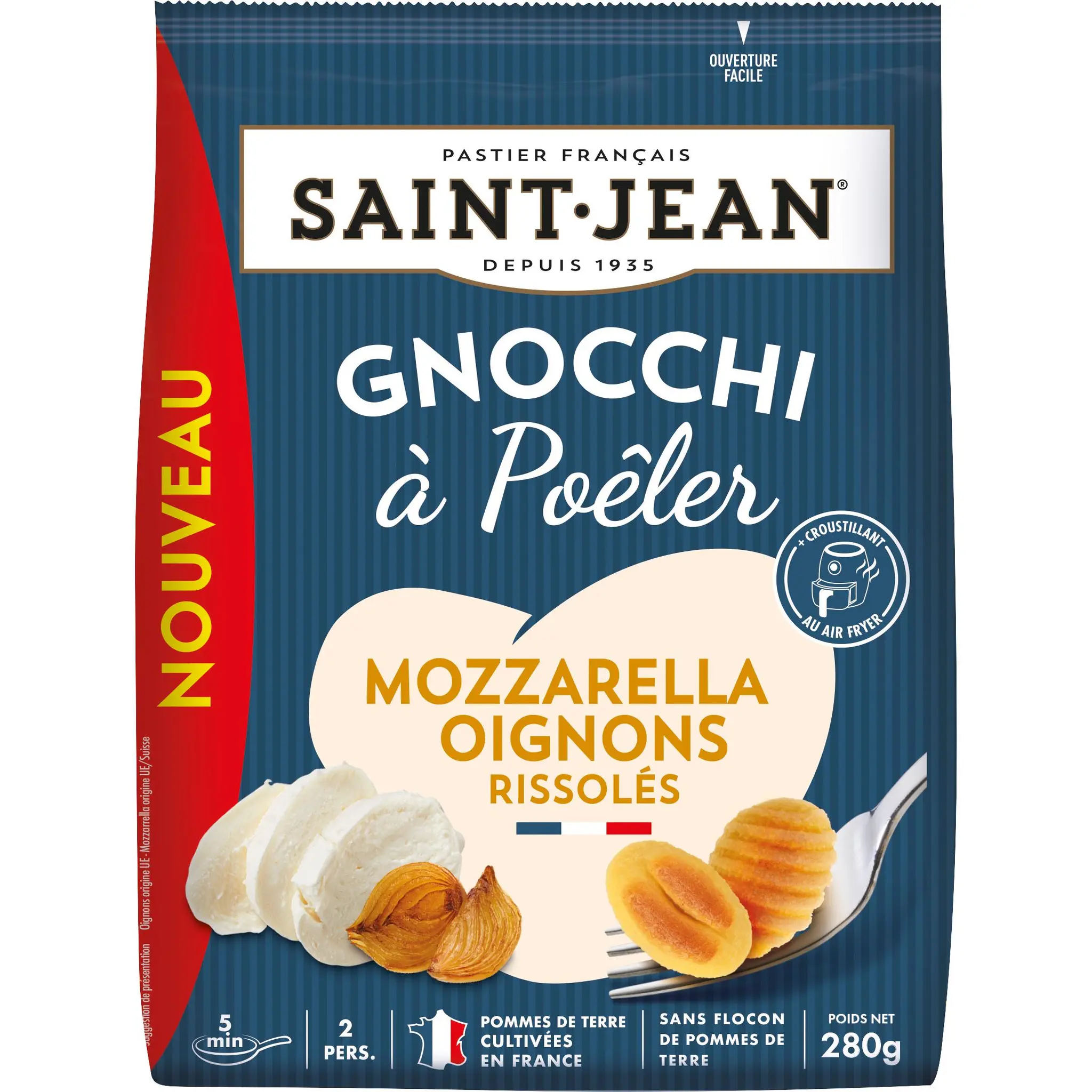 SAINT JEAN Gnocchi à poêler à la mozzarella et oignons rissolés
