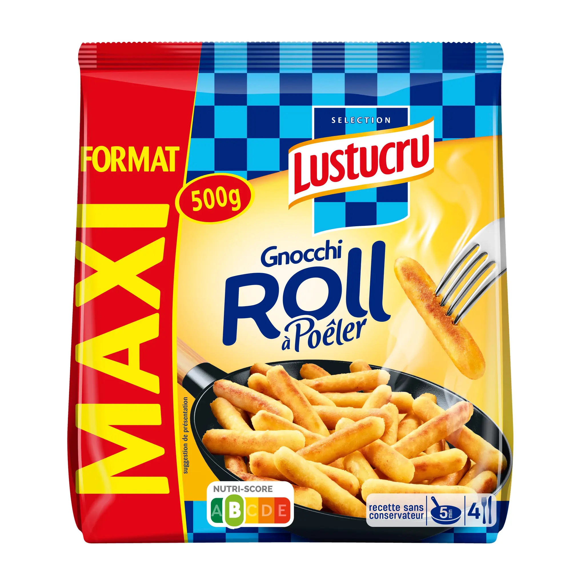 LUSTUCRU Gnocchi à poêler roll format Maxi