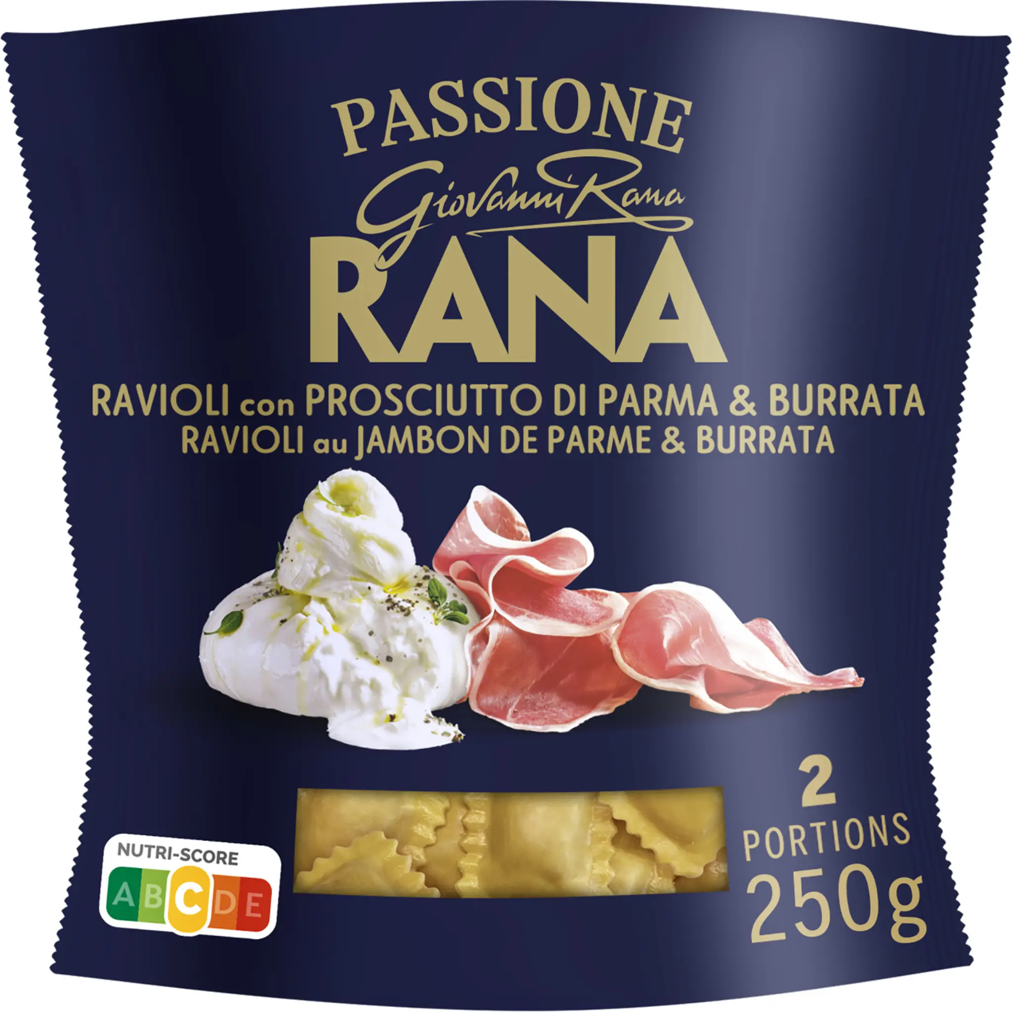 RANA Ravioli au jambon de parme et burrata