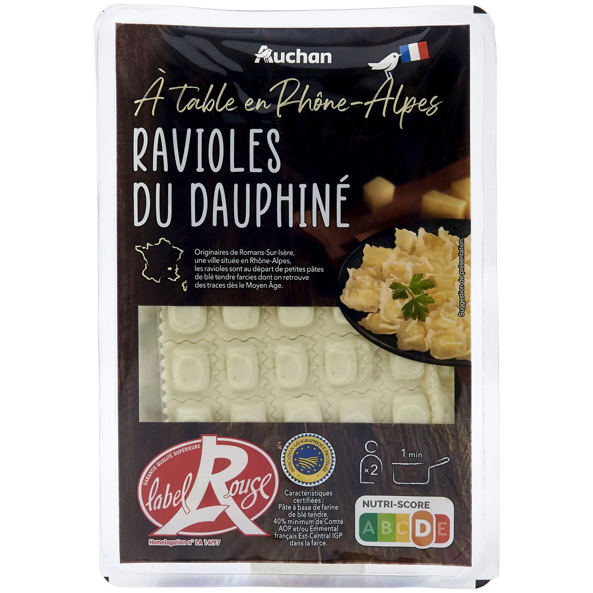 AUCHAN TERROIR Ravioles du Dauphiné IGP label rouge