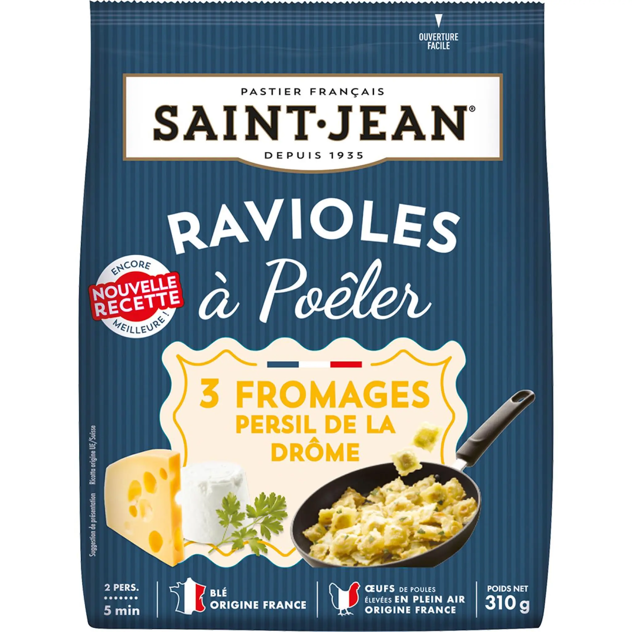 SAINT JEAN Ravioles à poêler 3 fromages