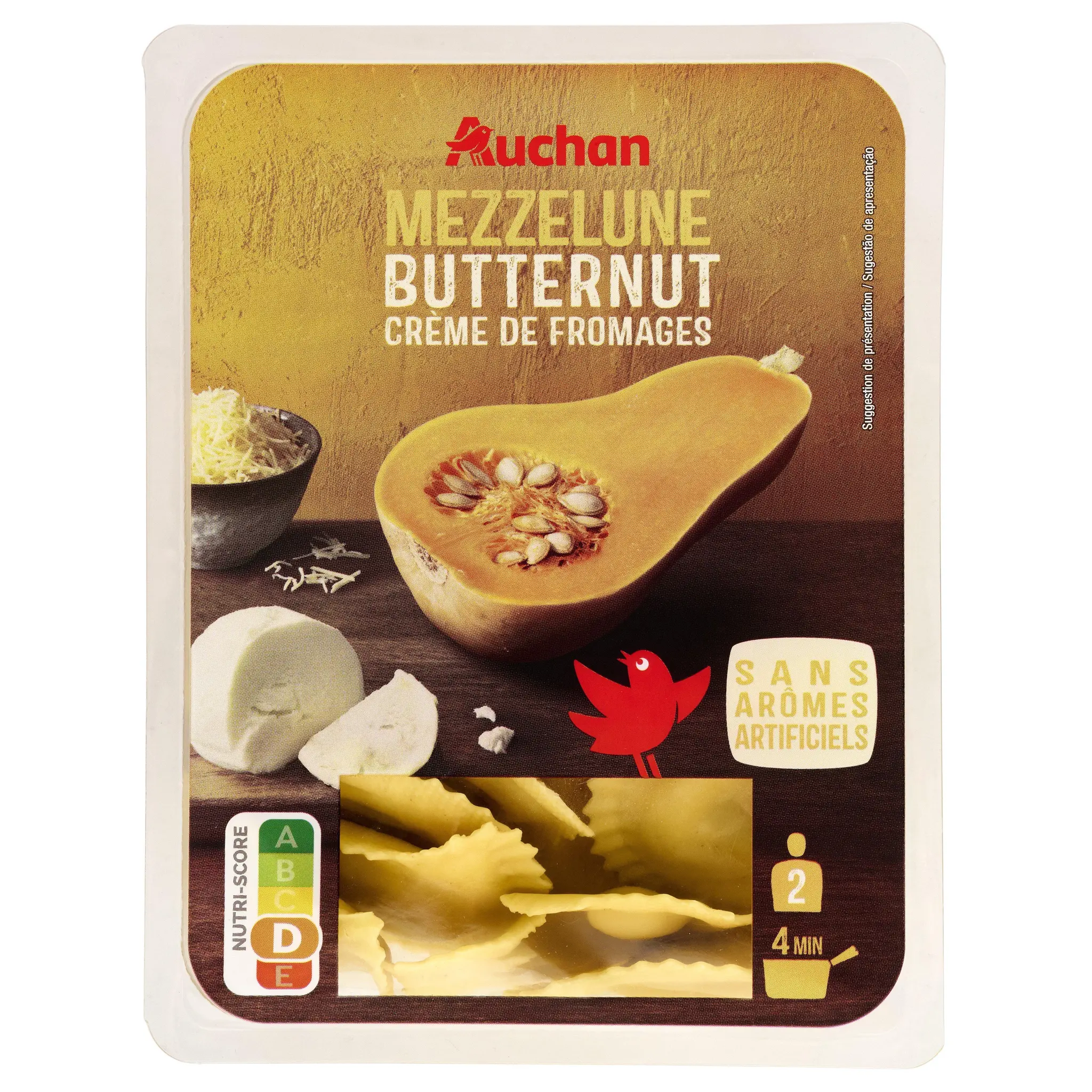 AUCHAN Mezzelune pâtes farcies butternut fromage