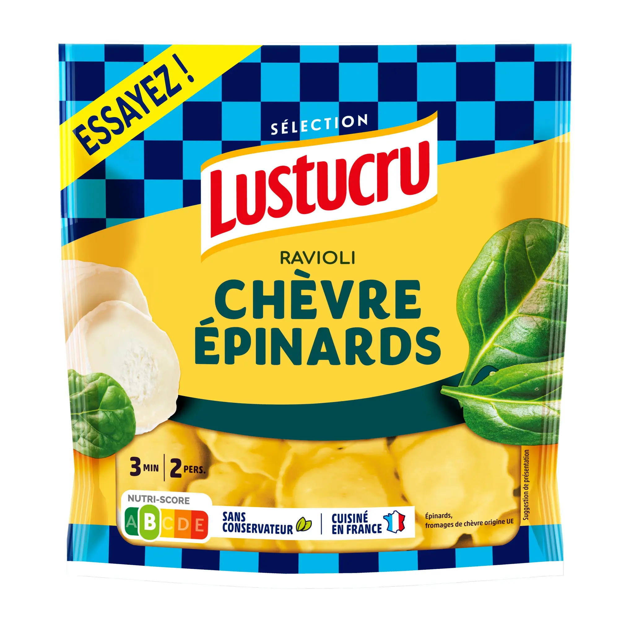 LUSTUCRU Ravioli chèvre épinards