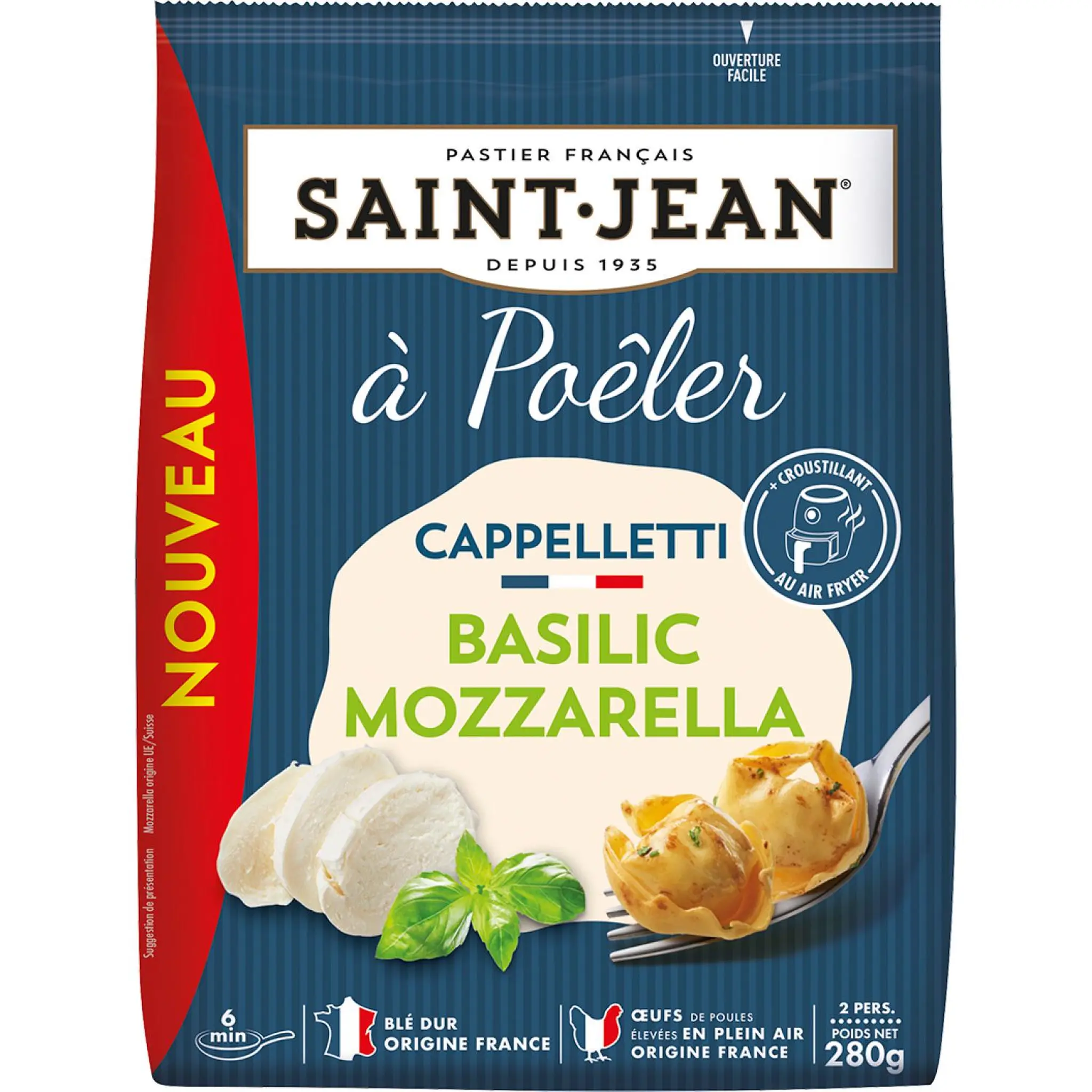 SAINT JEAN Cappelletti à poêler mozzarella basilic