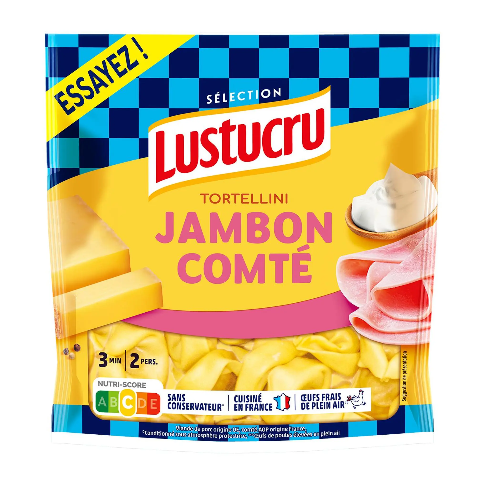 LUSTUCRU Tortellini jambon de Paris comté