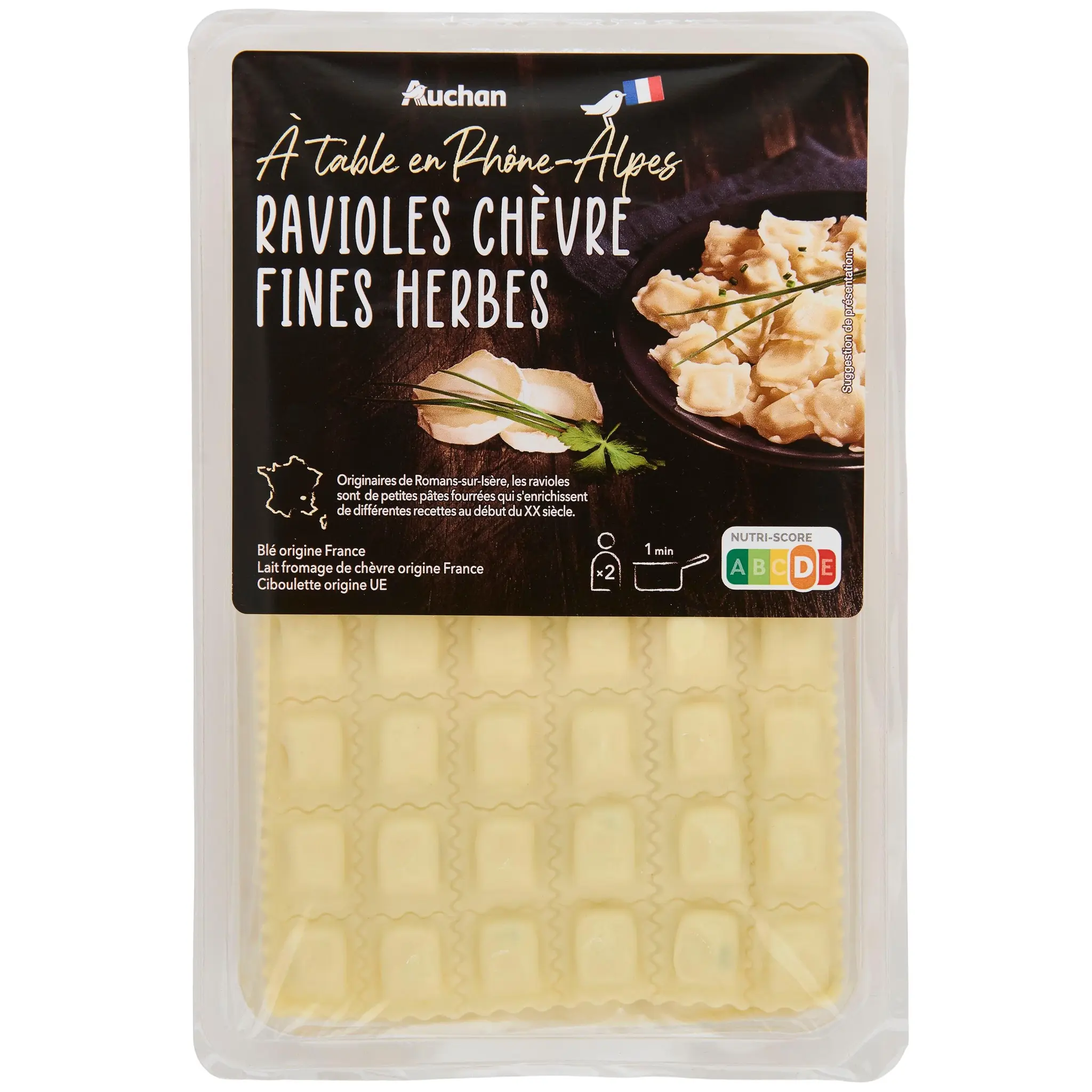 AUCHAN TERROIR Ravioles au chèvre et fines herbes