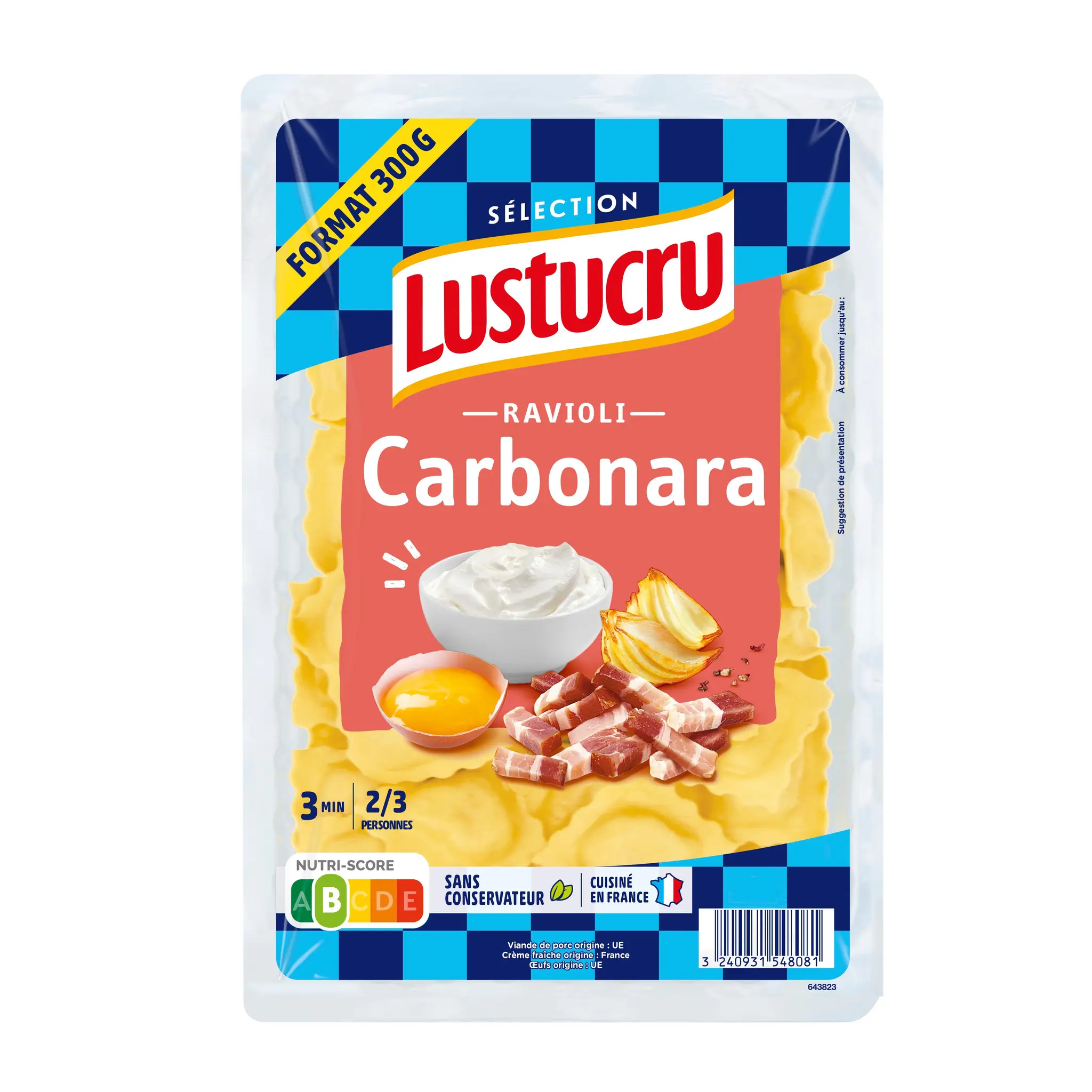 LUSTUCRU Ravioli à la carbonara