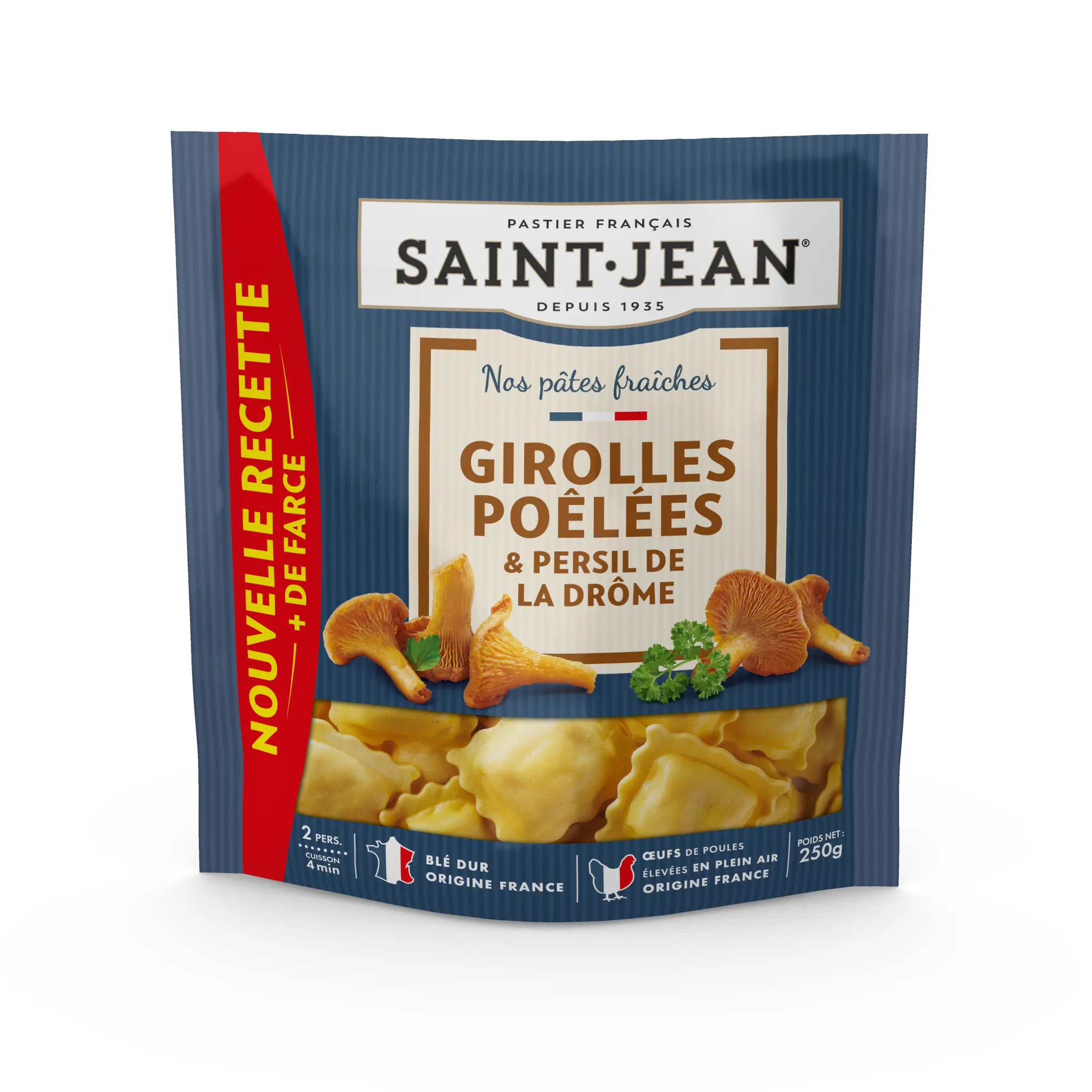 SAINT JEAN Raviolis aux girolles poêlées et persil de la Drôme