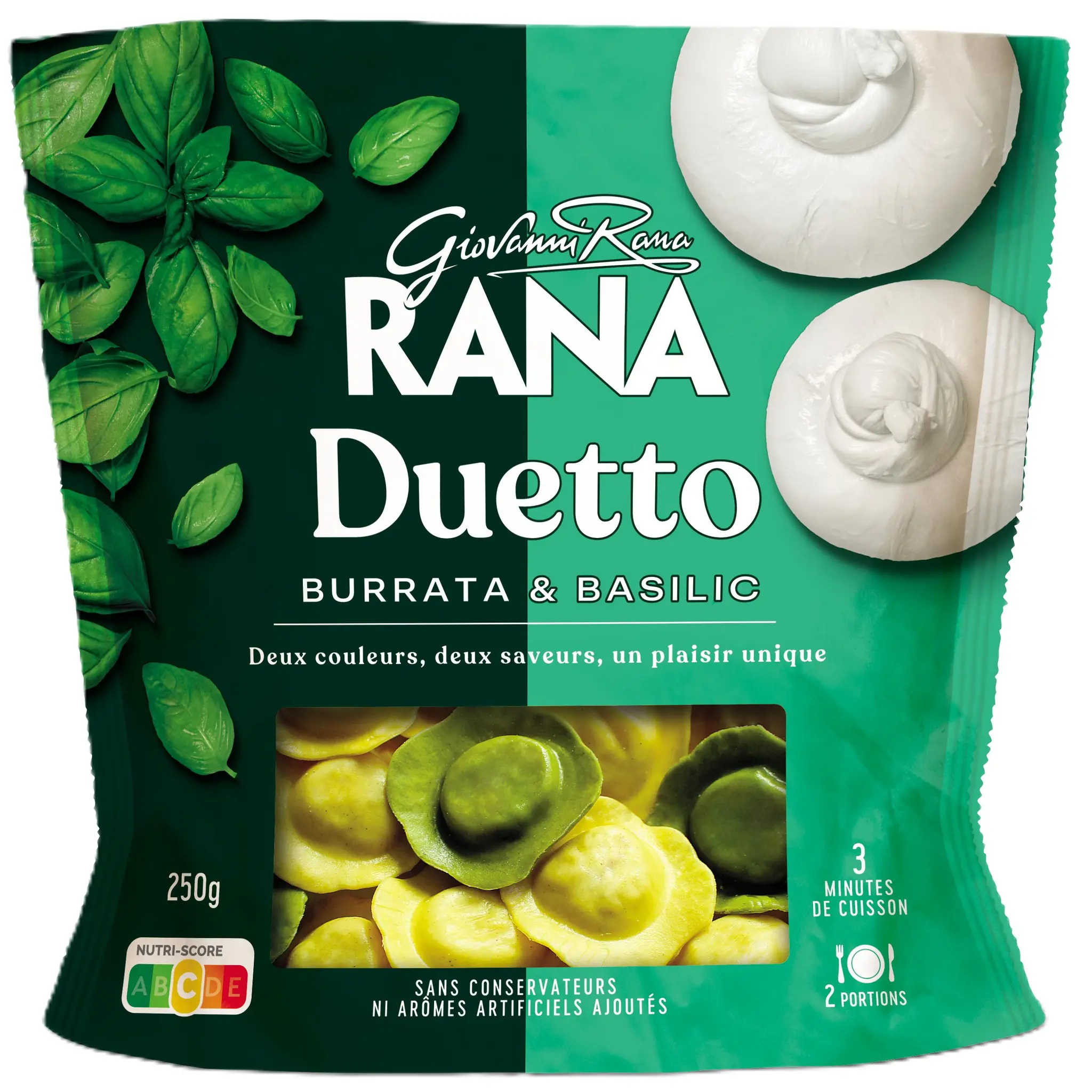 RANA Ravioli duetto burrata et basilic