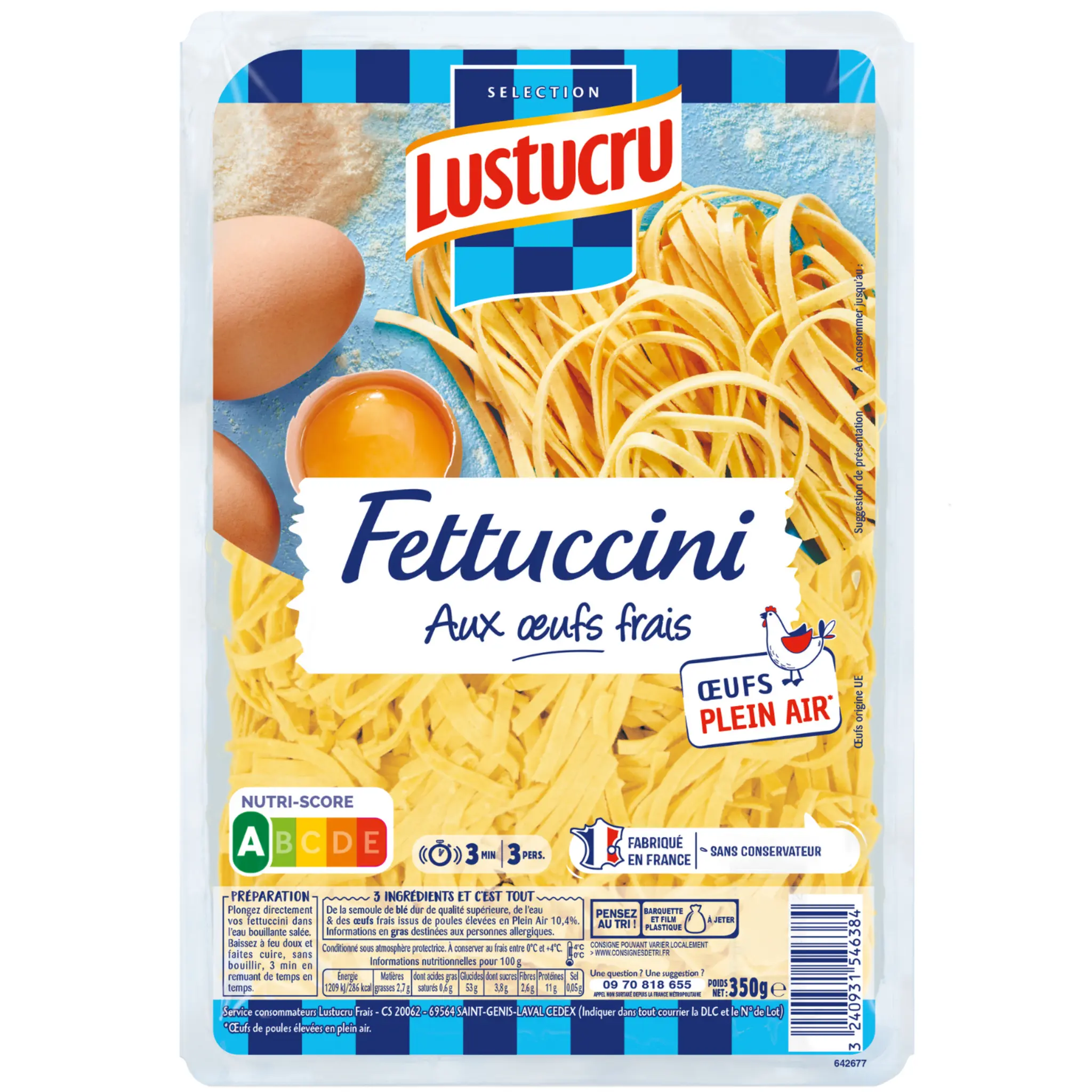 LUSTUCRU Fettucini aux œufs frais