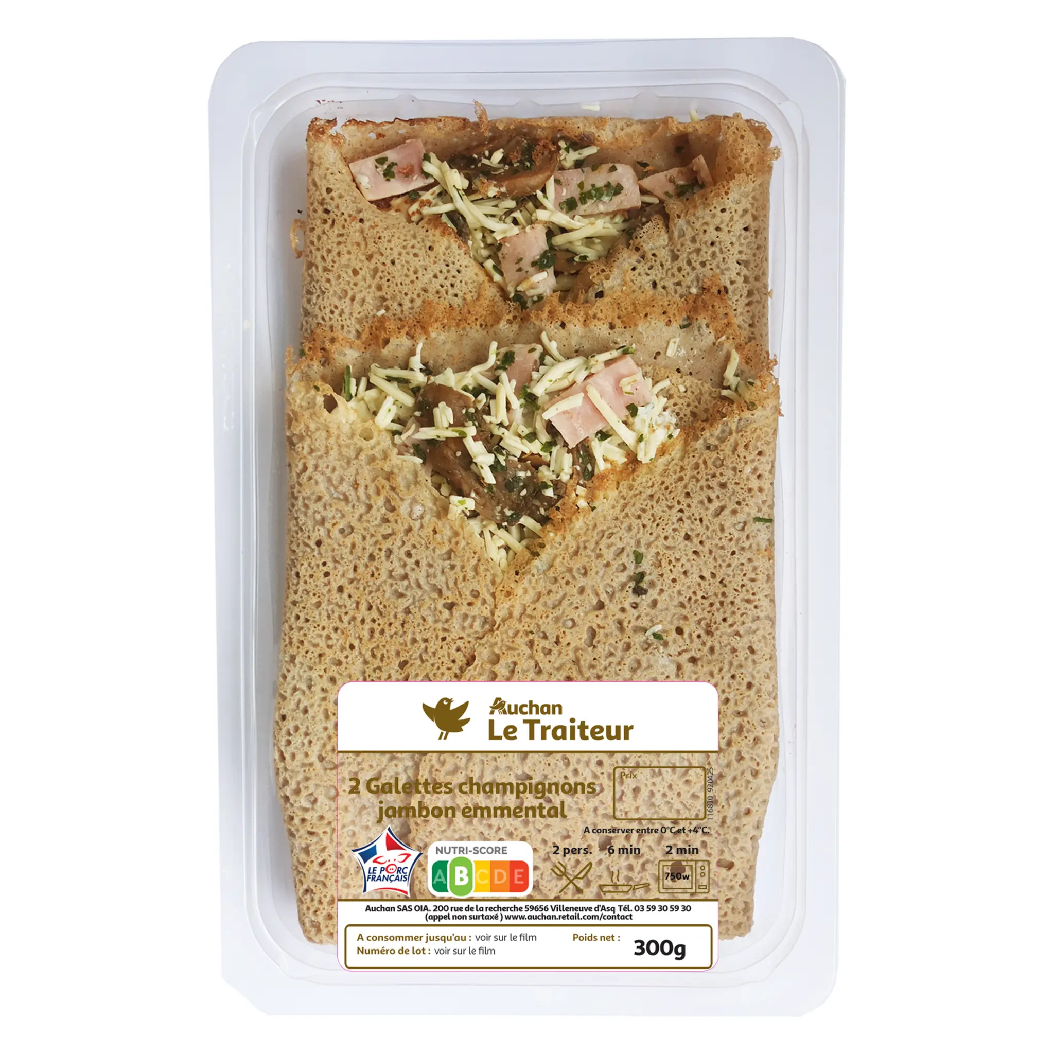 AGIS Galette jambon champignons de Paris et emmental