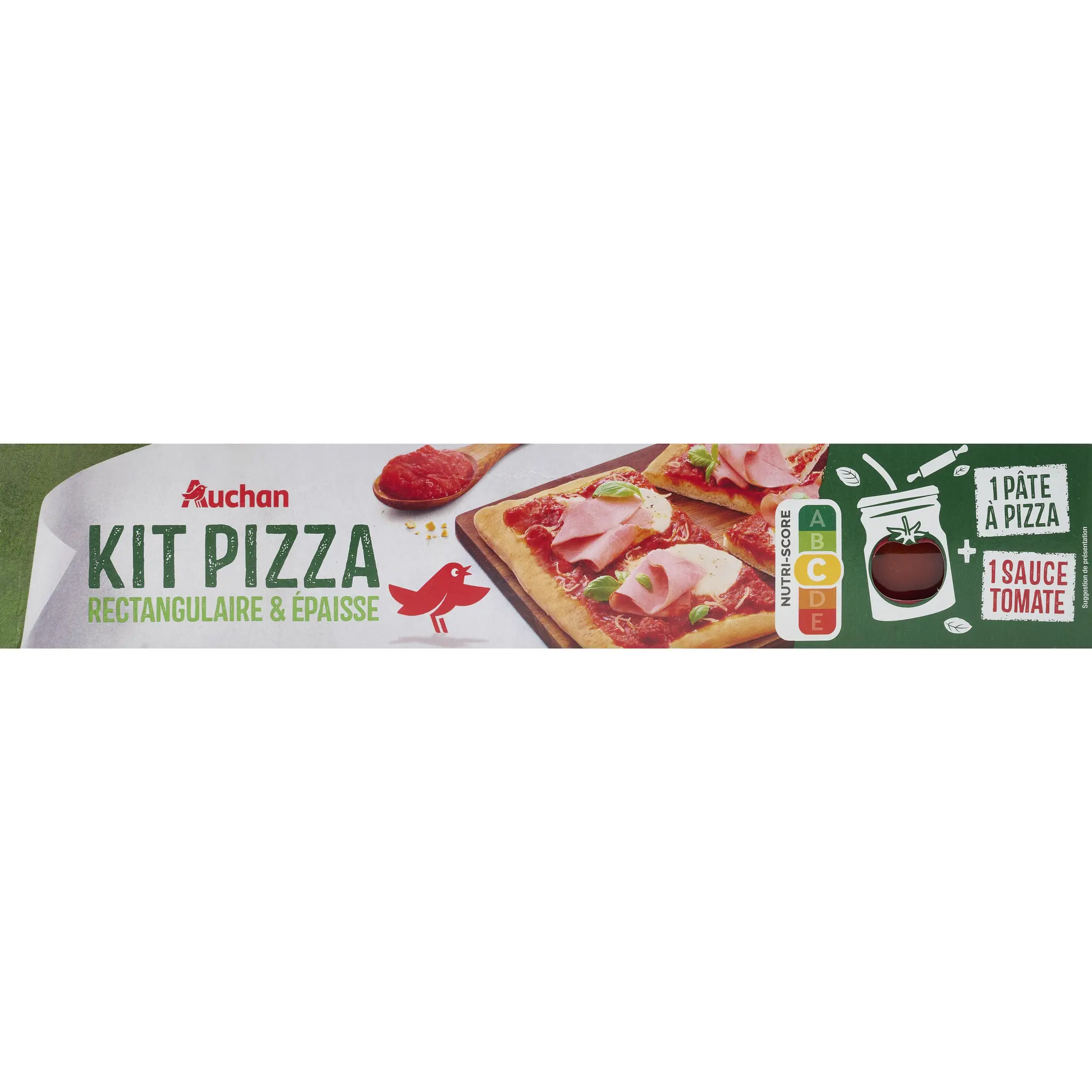 AUCHAN Kit pour pizza rectangulaire et épaisse