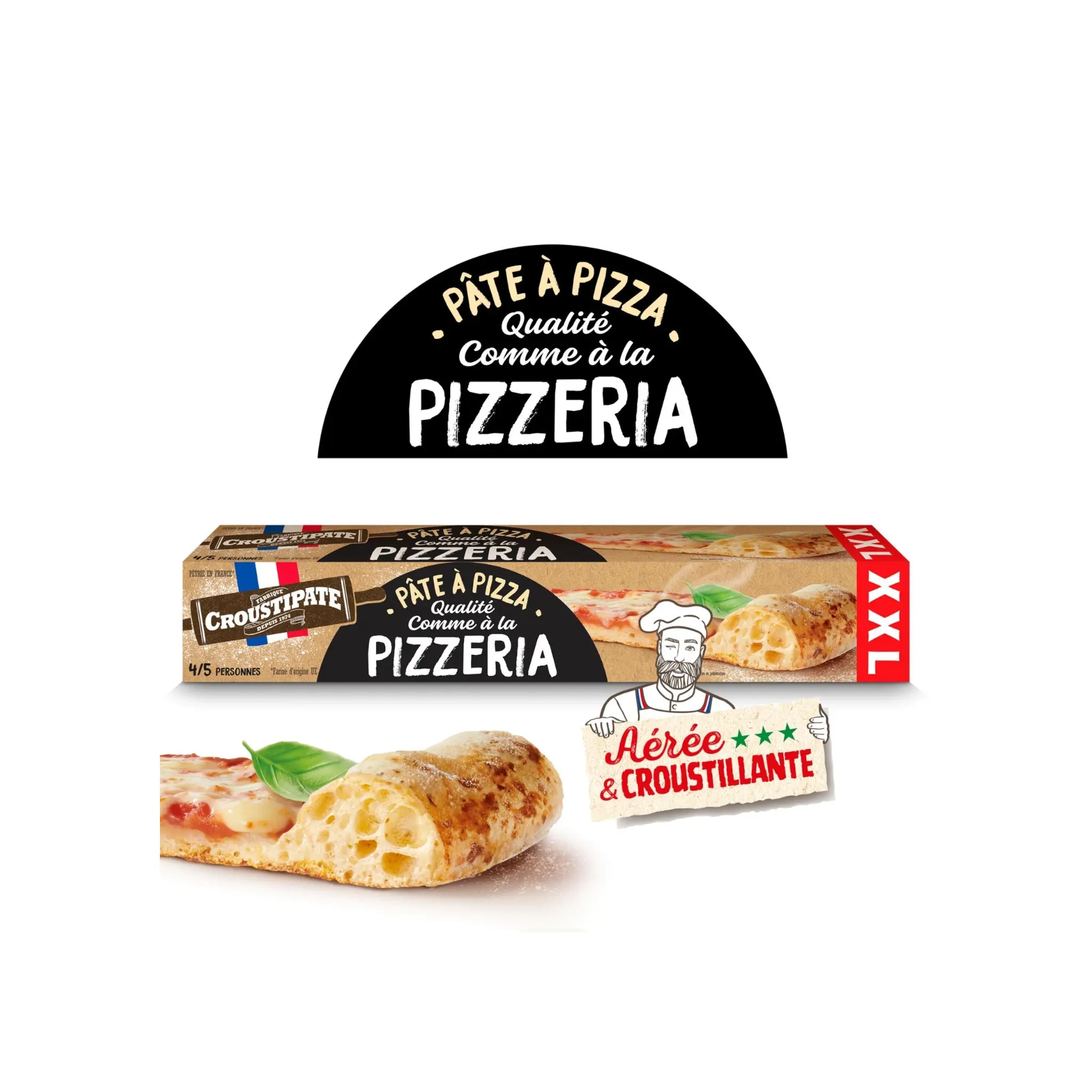 CROUSTIPATE Pâte à pizza XXL