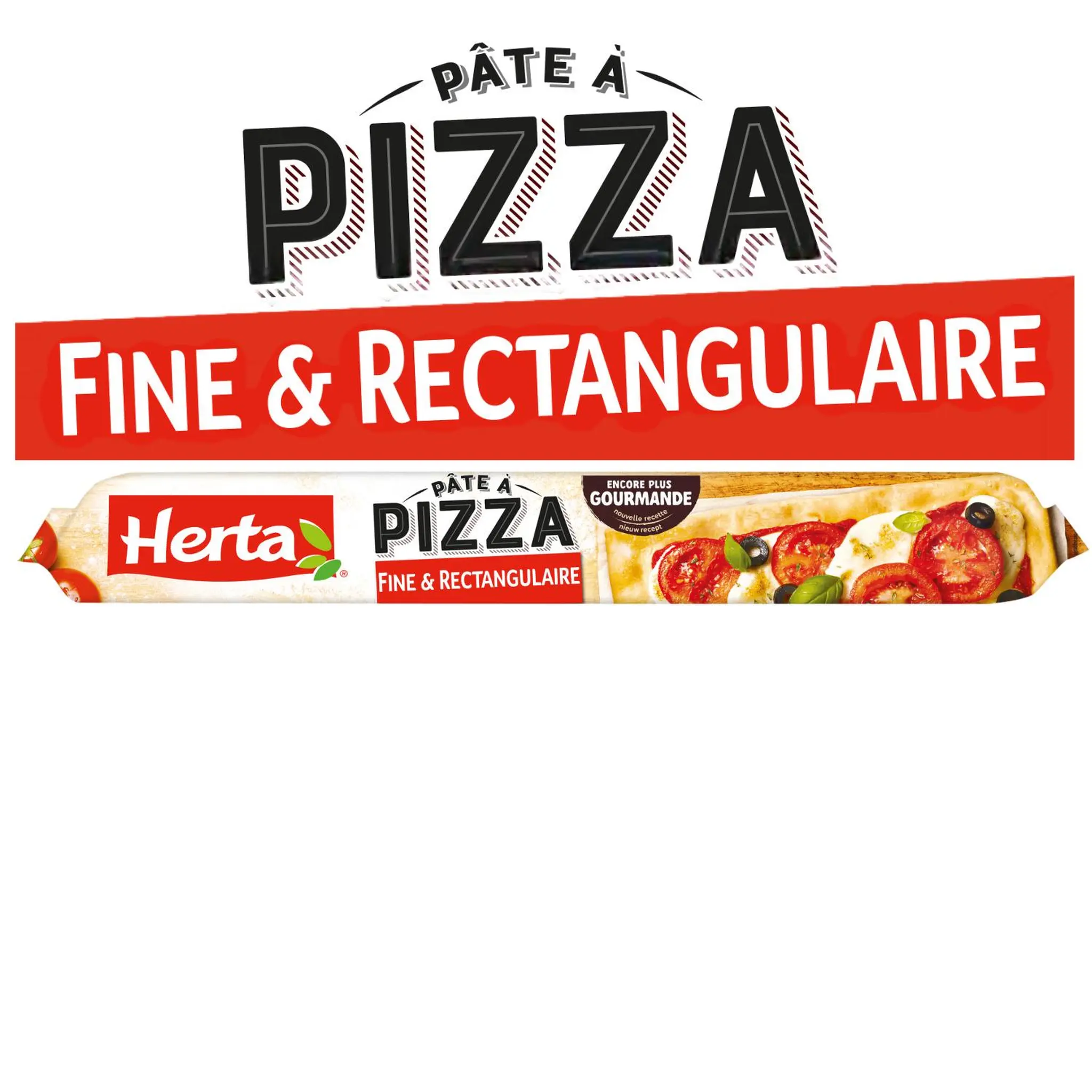 HERTA Pâte à pizza fine et rectangulaire