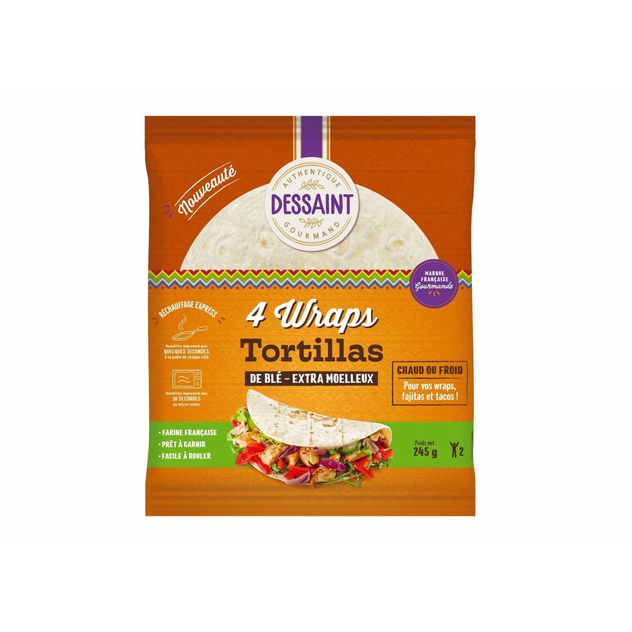 DESSAINT Tortillas de blé nature ronde