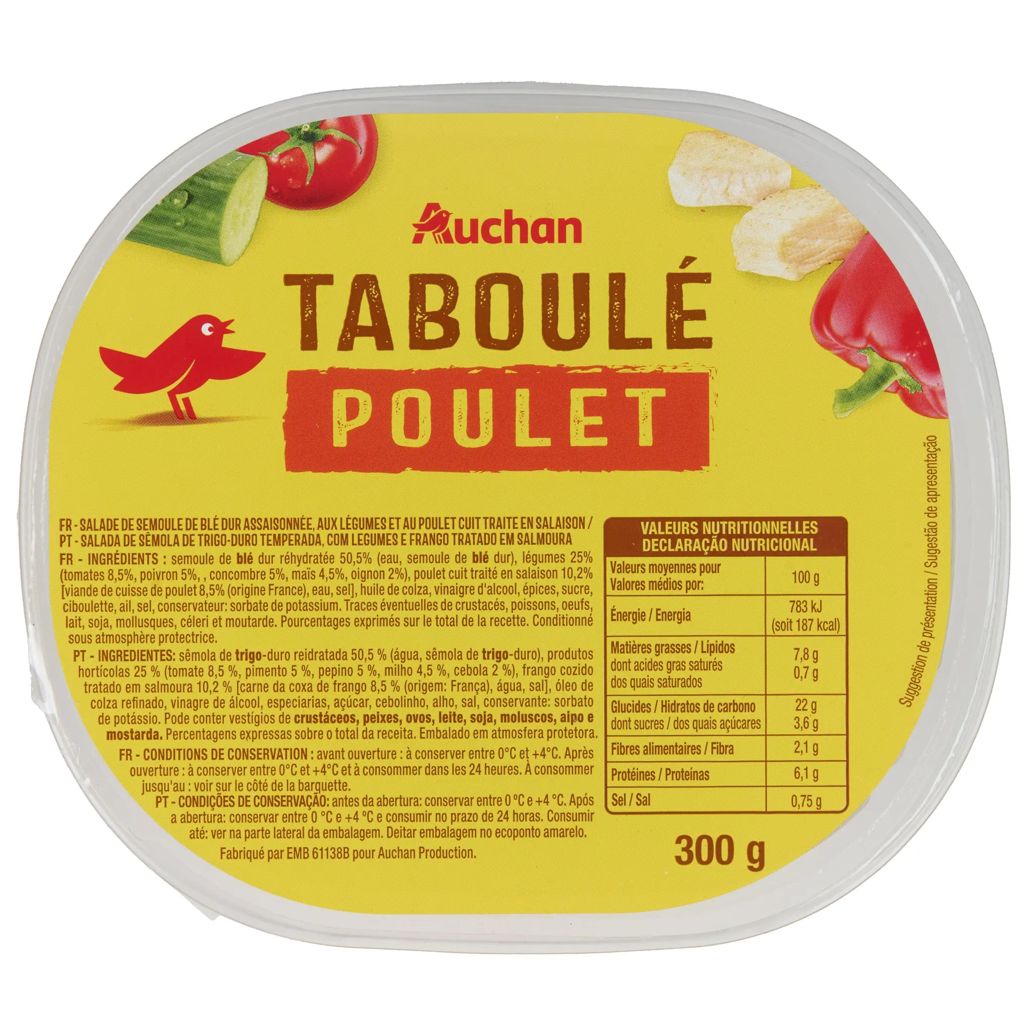 AUCHAN Taboulé au poulet