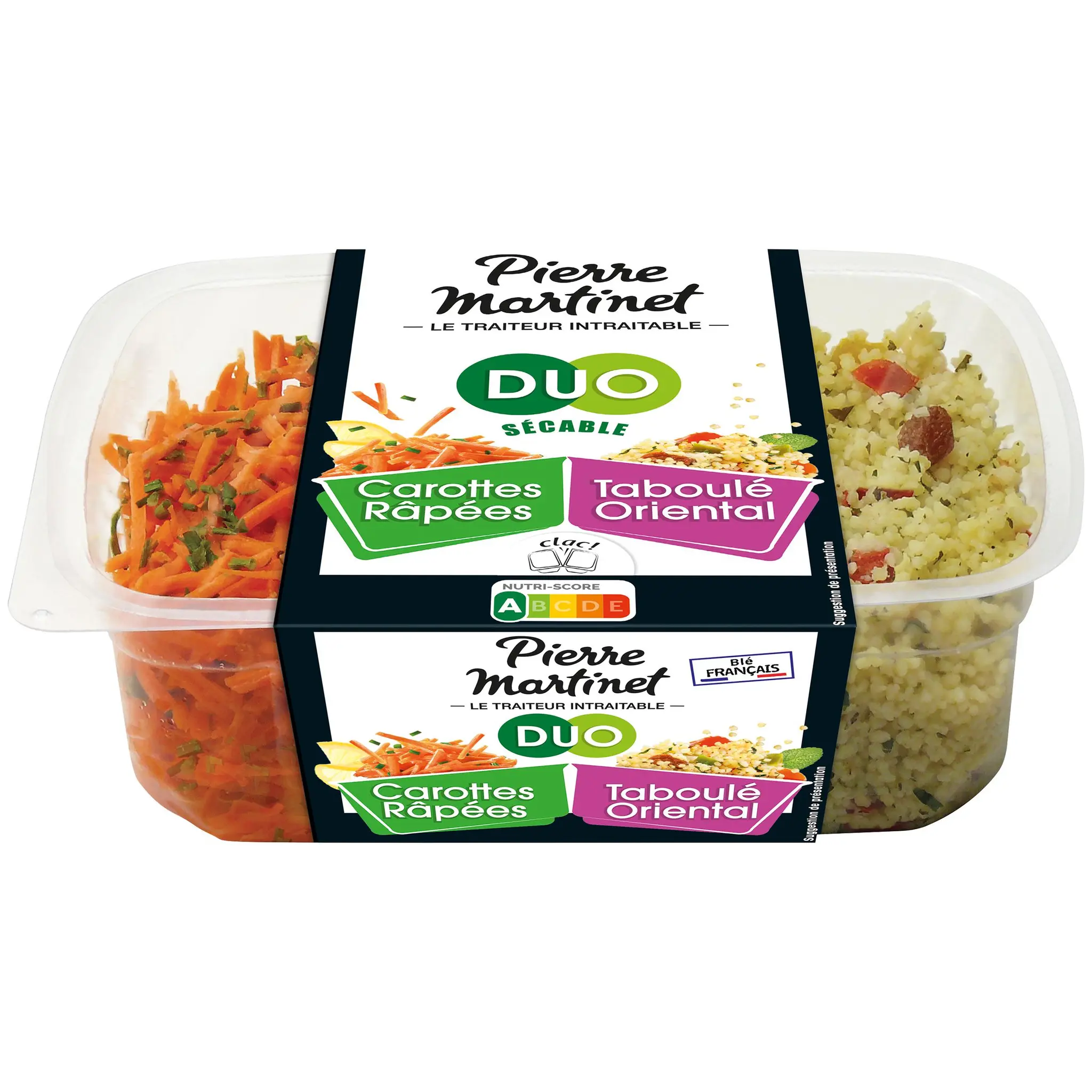 MARTINET Salade duo sécable carottes râpées & taboulé orientale