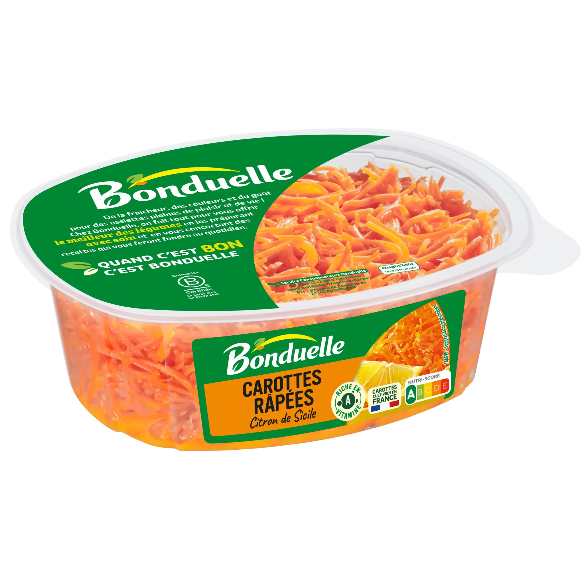 BONDUELLE Carottes râpées au citron de Sicile