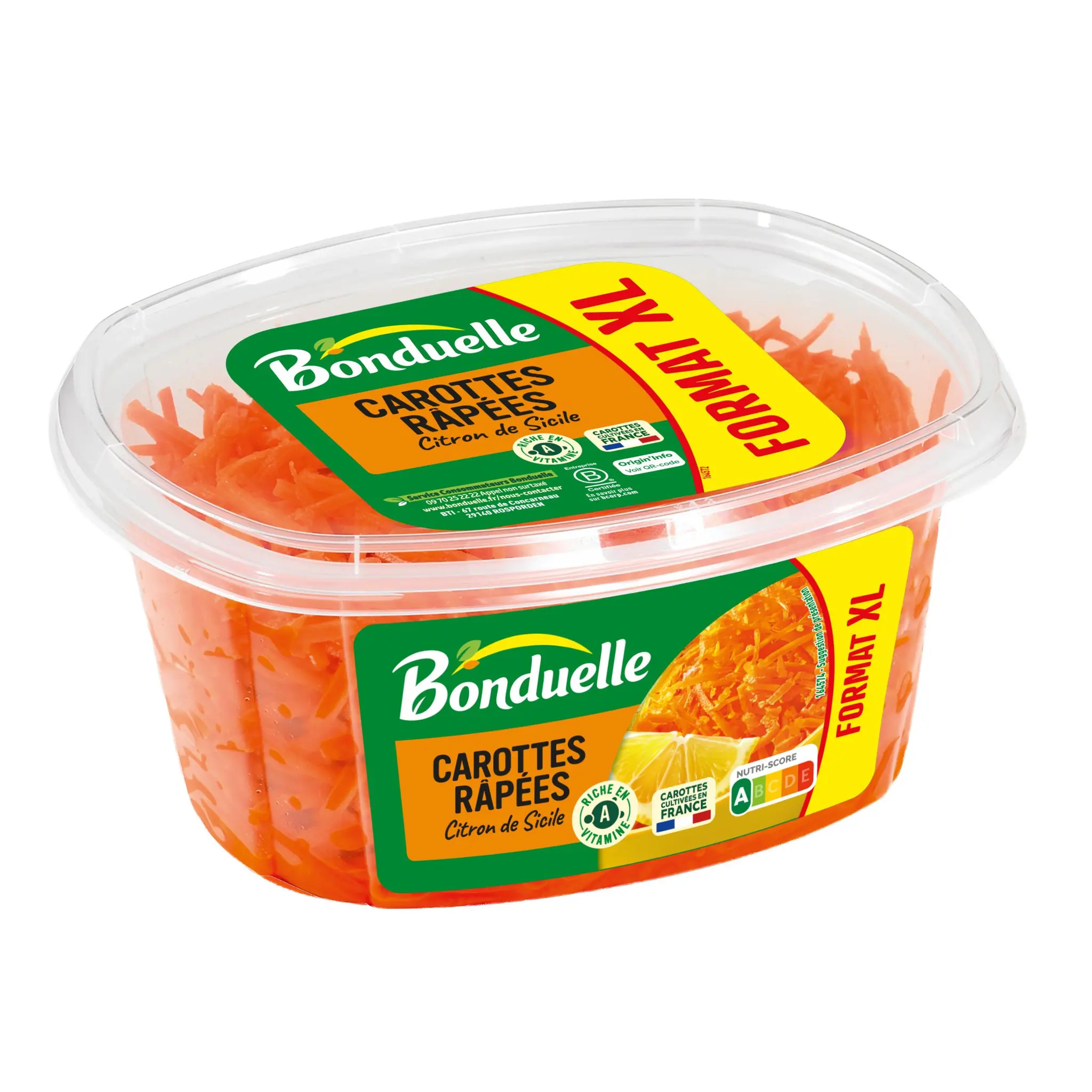 BONDUELLE Carottes râpées au citron de Sicile