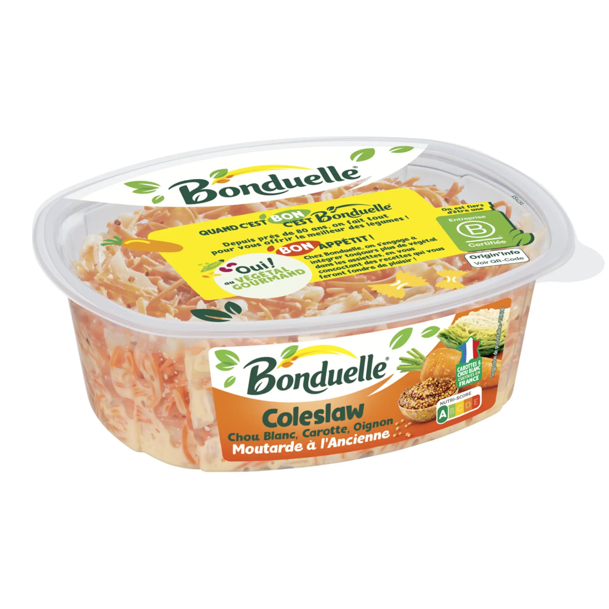 BONDUELLE Coleslaw salade de choux blancs et carottes à la moutarde