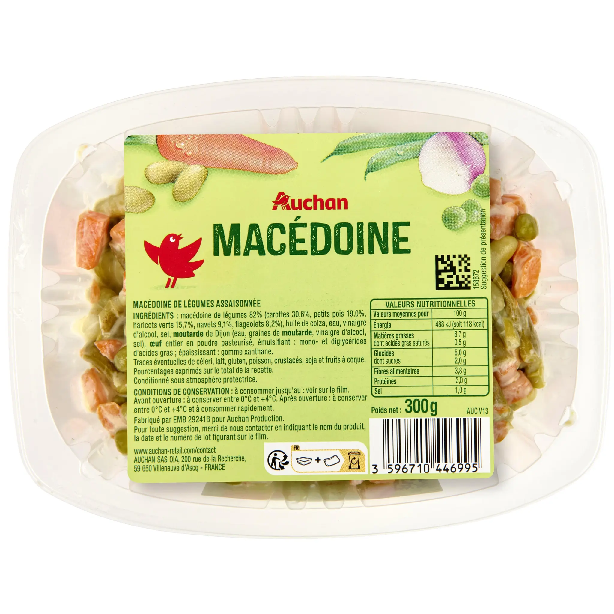 AUCHAN Macédoine de légumes