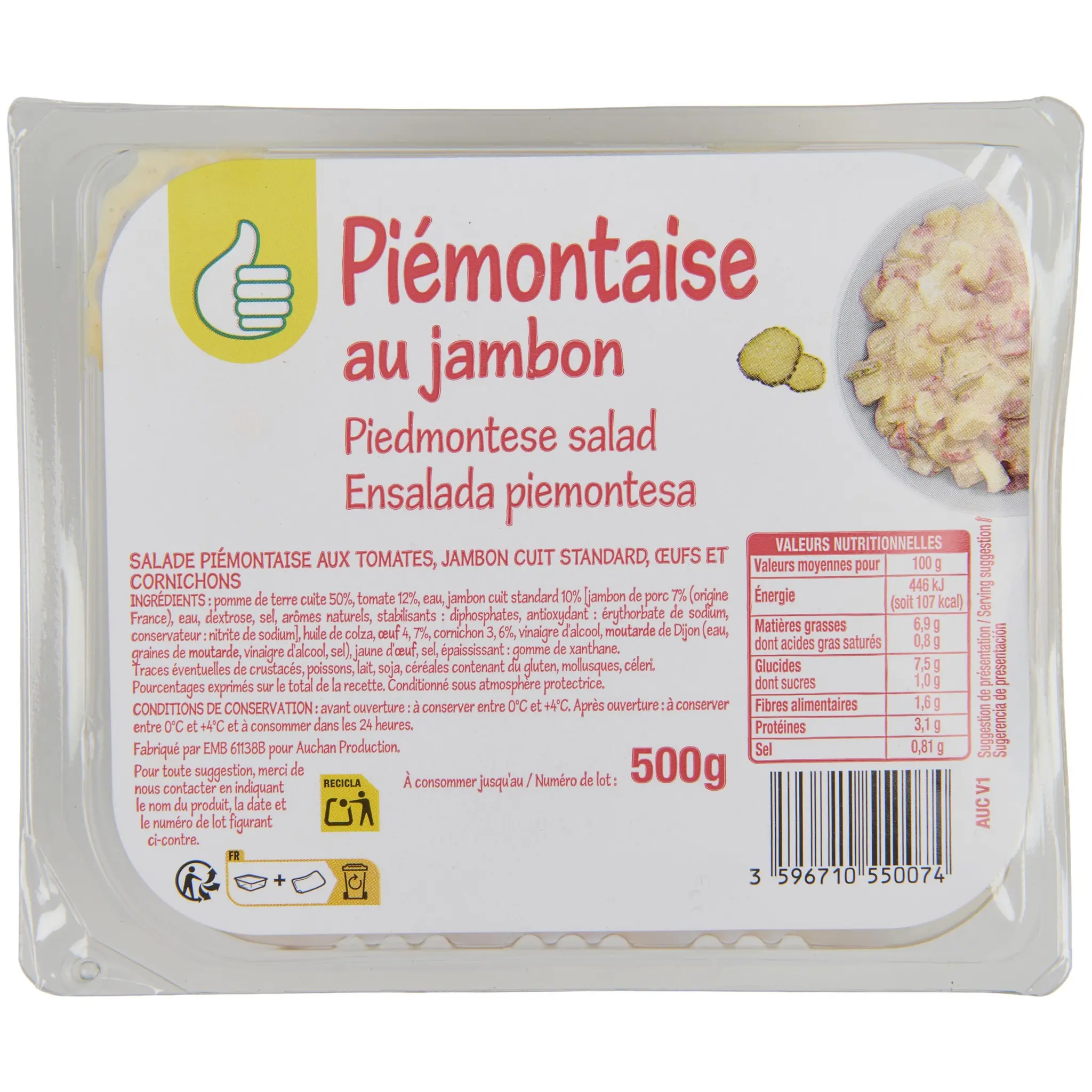 POUCE Piémontaise au jambon