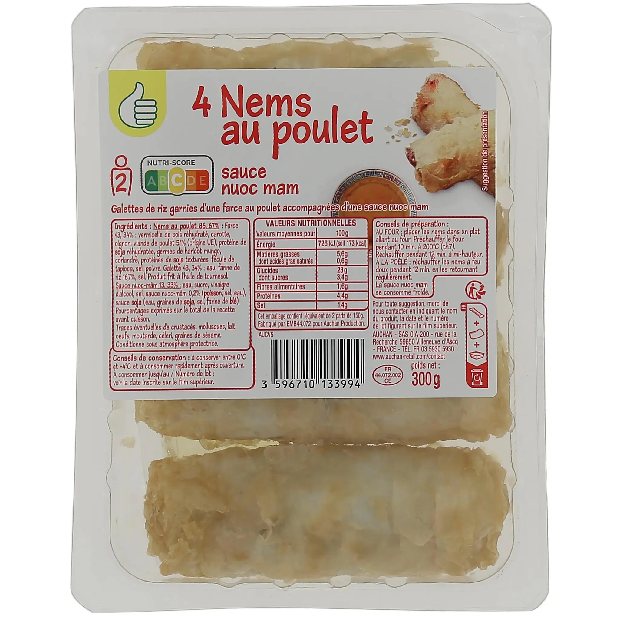 POUCE Nems au poulet avec sauce nuoc mam