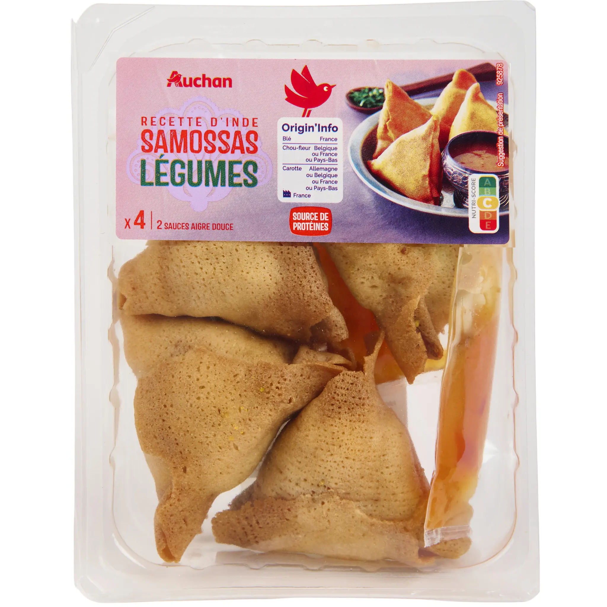 AUCHAN Samossa aux légumes sauce aigre douce