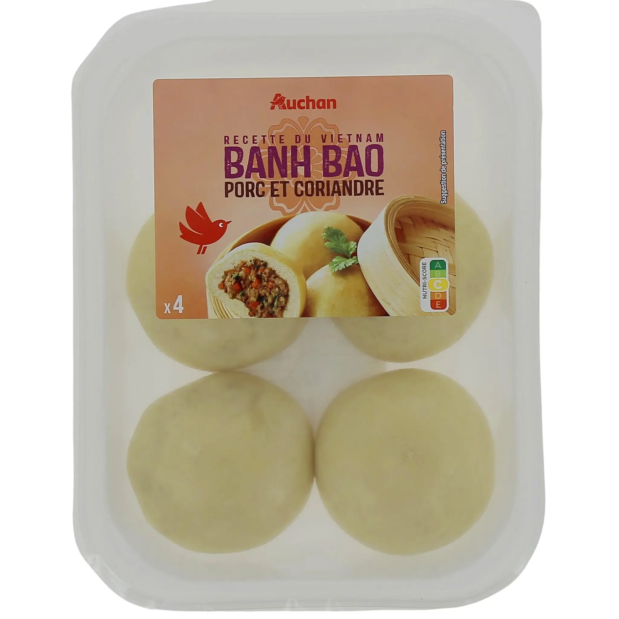 AUCHAN Banh bao au porc et à la coriandre