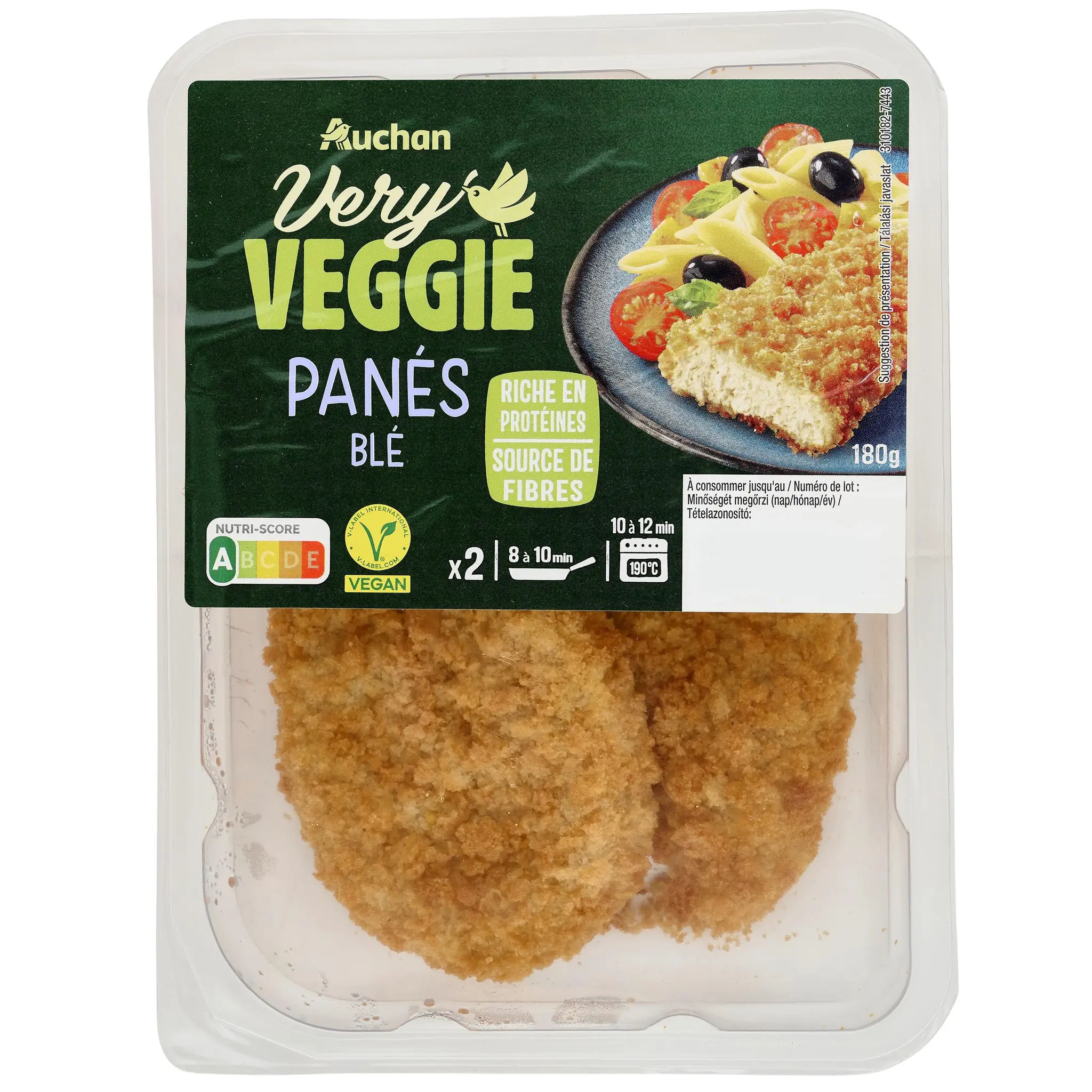 AUCHAN VERY VEGGIE Panés de blé