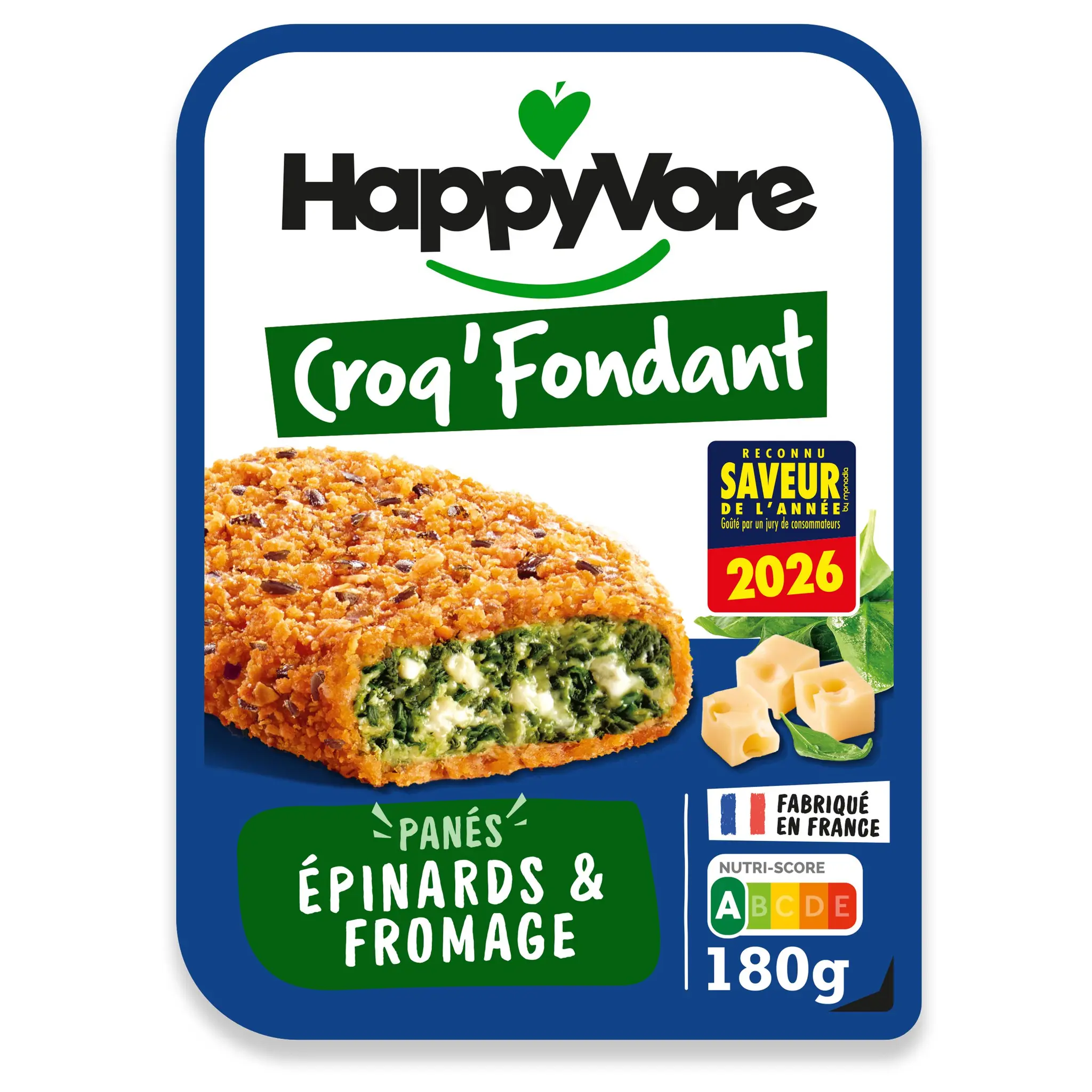 HAPPYVORE Croq'fondant épinard fromage fondant recette végétarienne