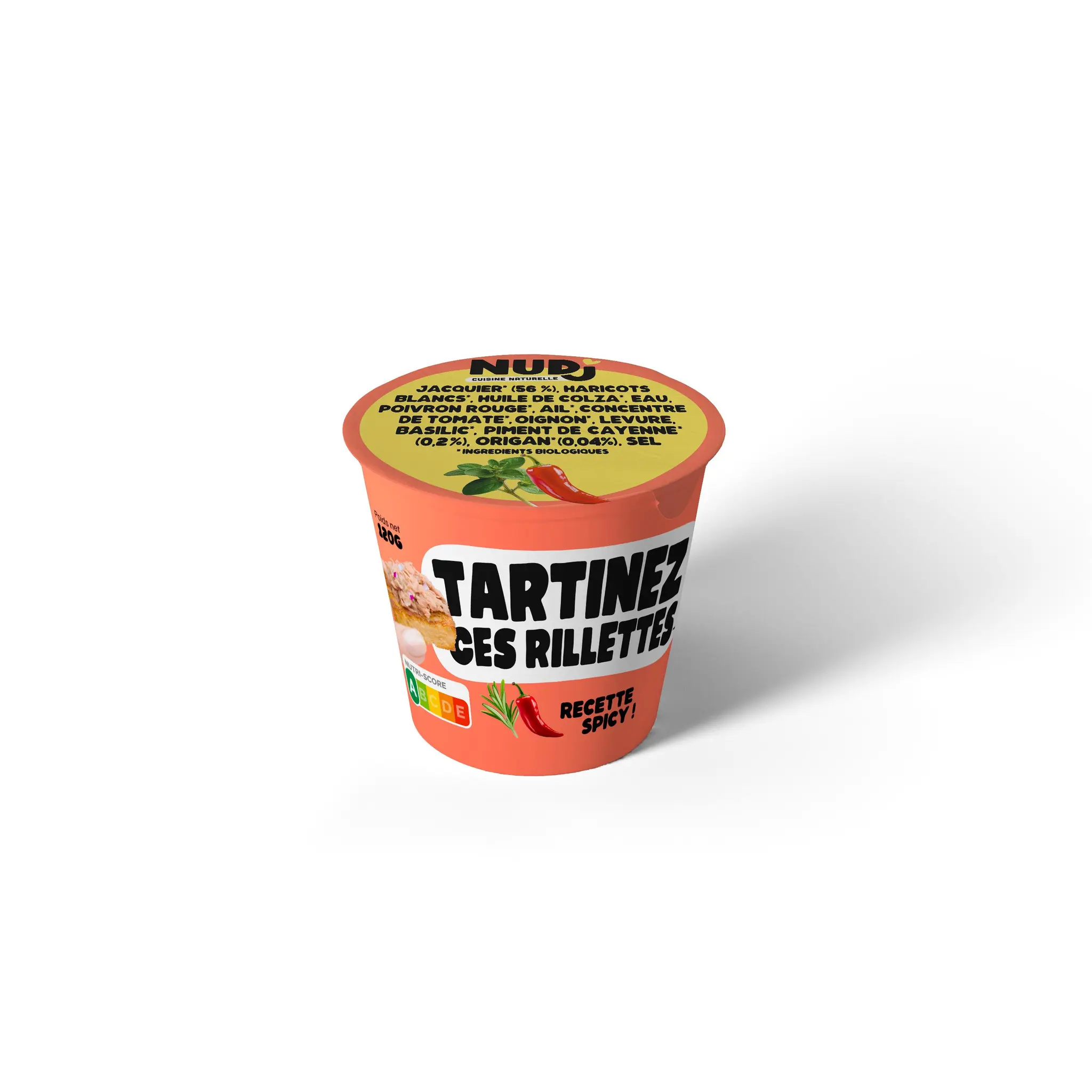 NUDJ Rillettes bio végétales pimentées