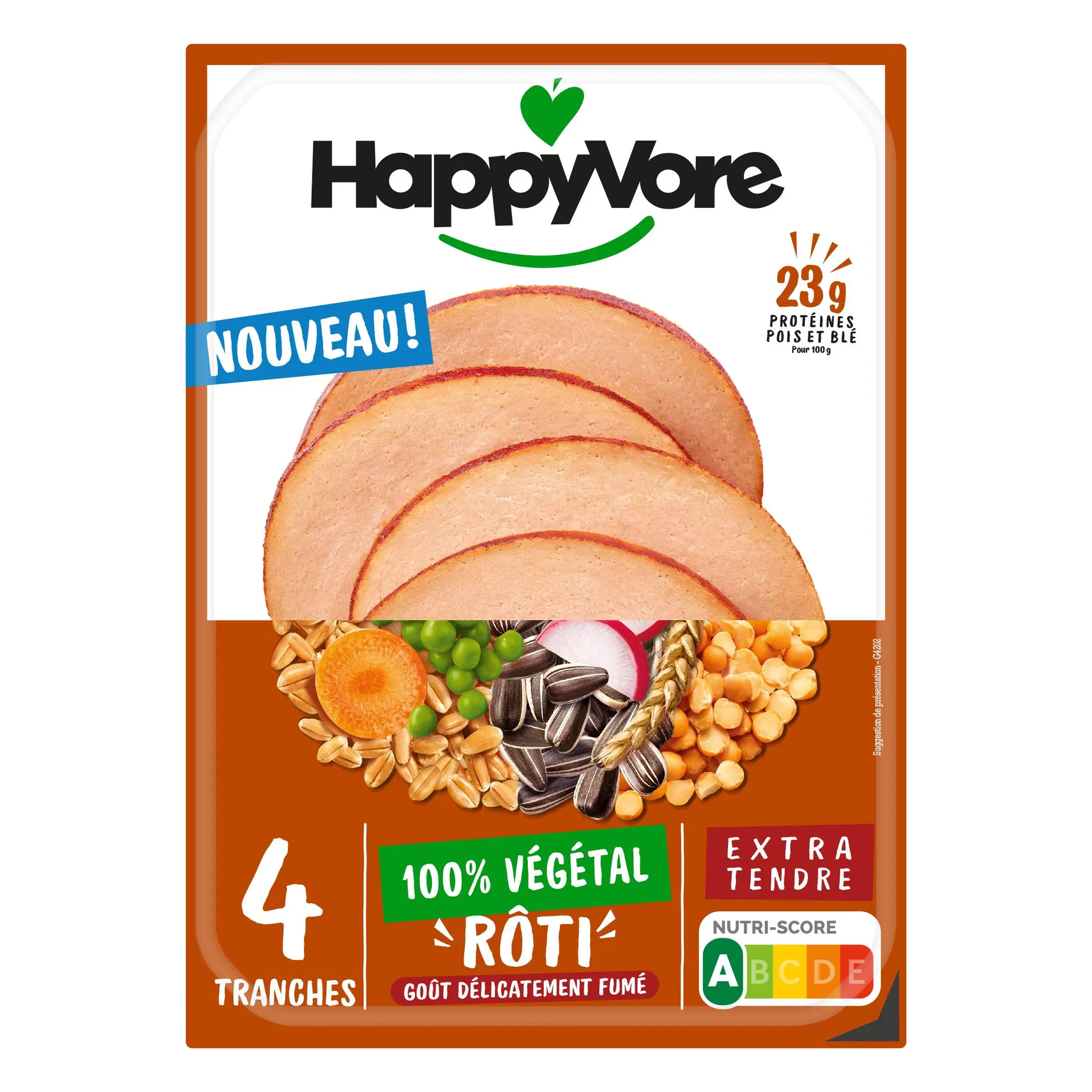 HAPPYVORE Rôti fumé 100% végétal