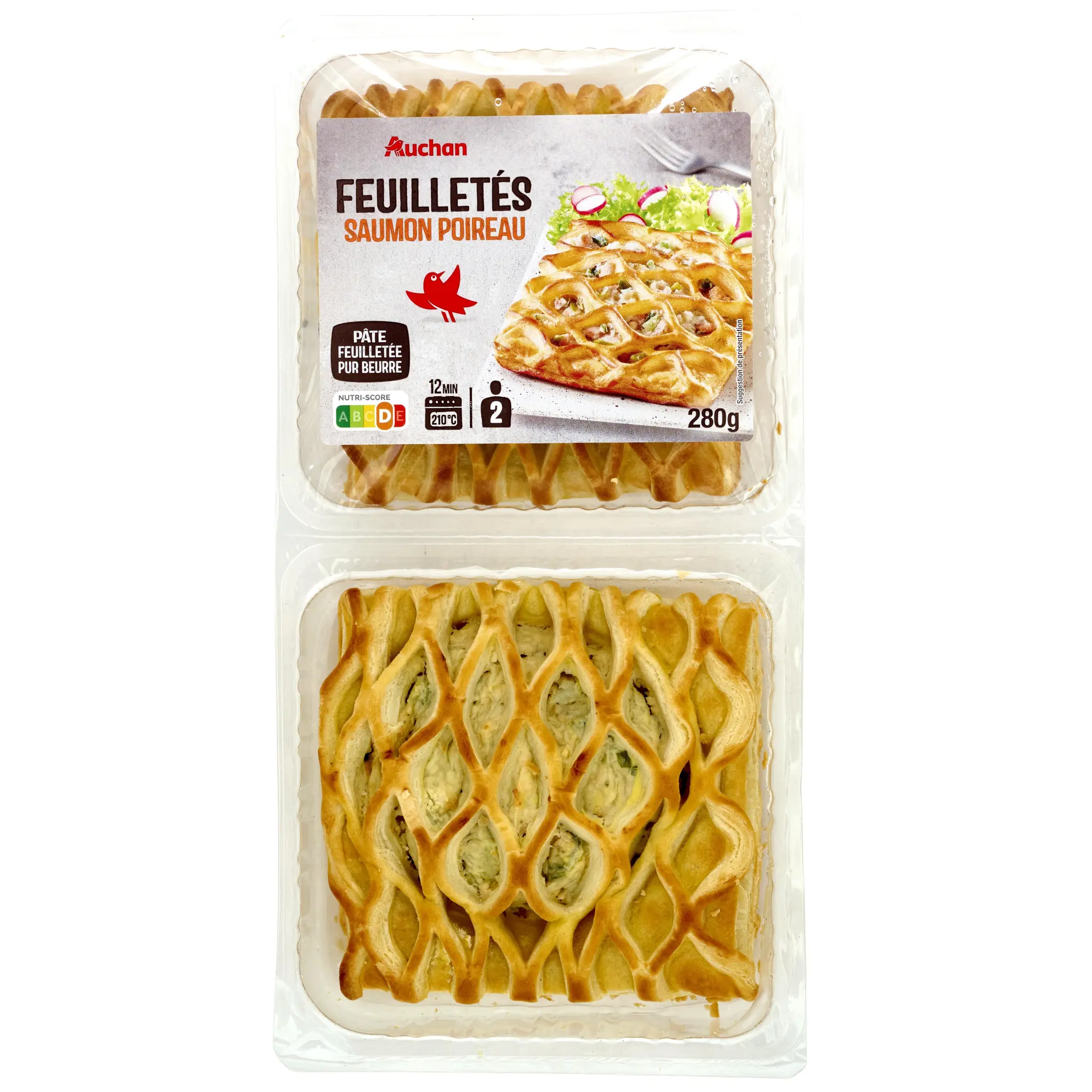AUCHAN Feuilletés de saumon et poireaux