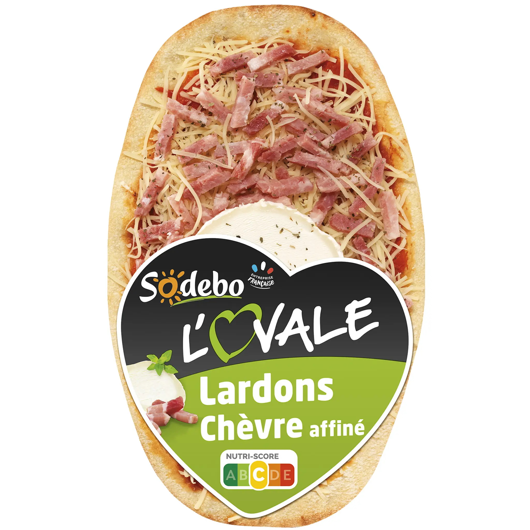 SODEBO Pizza l'ovale lardons chèvre affiné