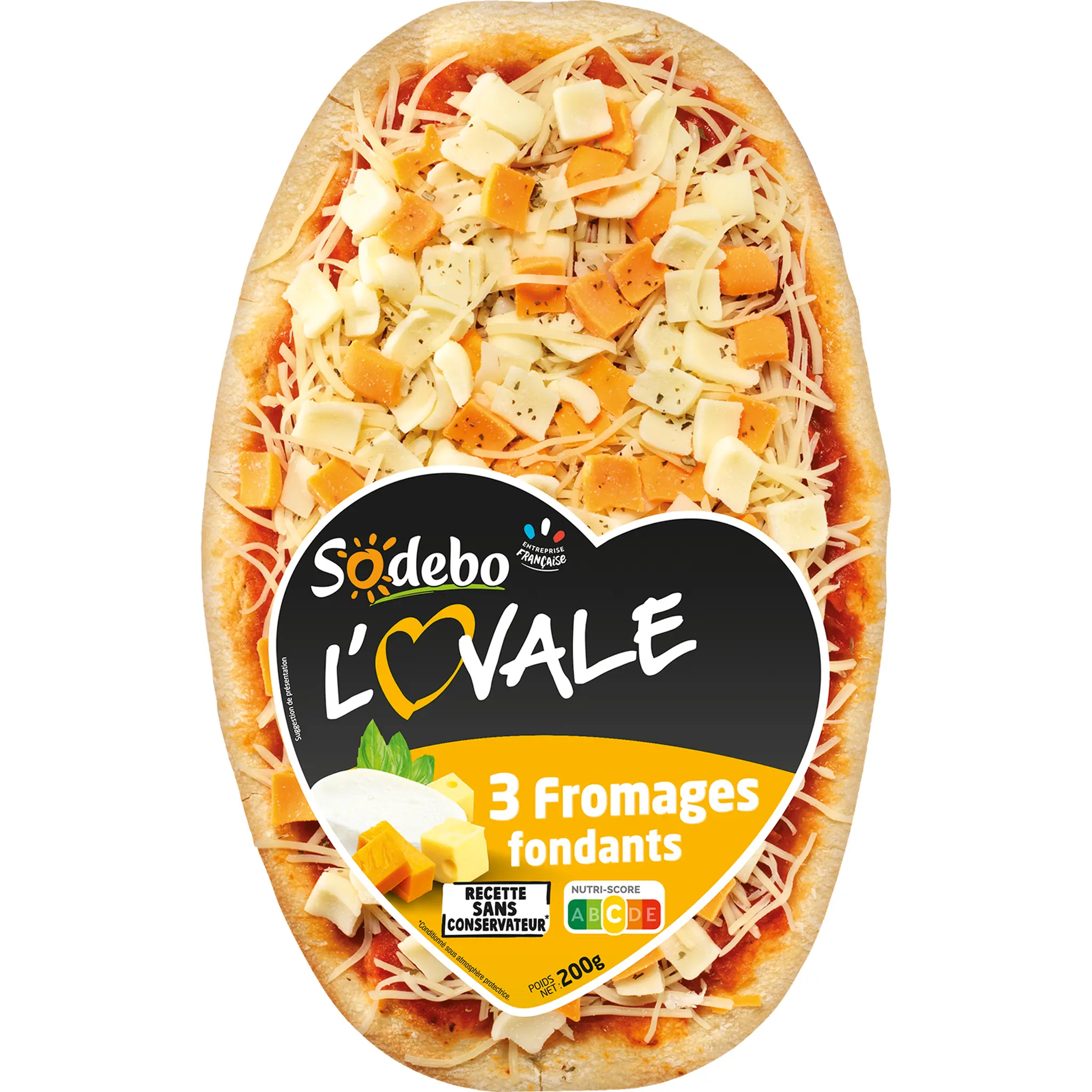 SODEBO Pizza l'ovale 3 fromages fondants