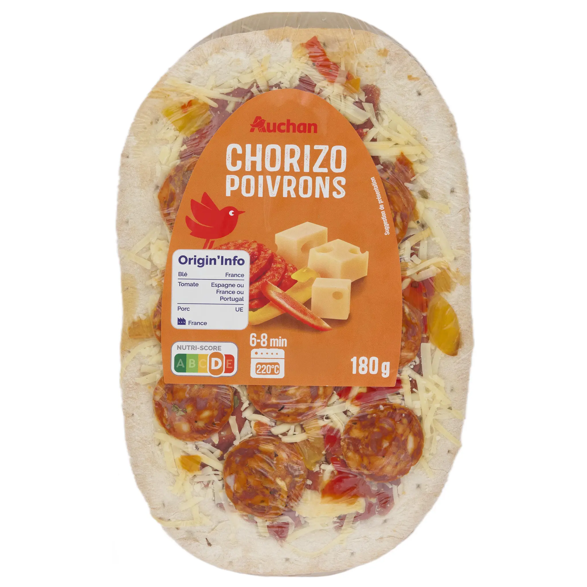 AUCHAN Mini pizza chorizo merguez