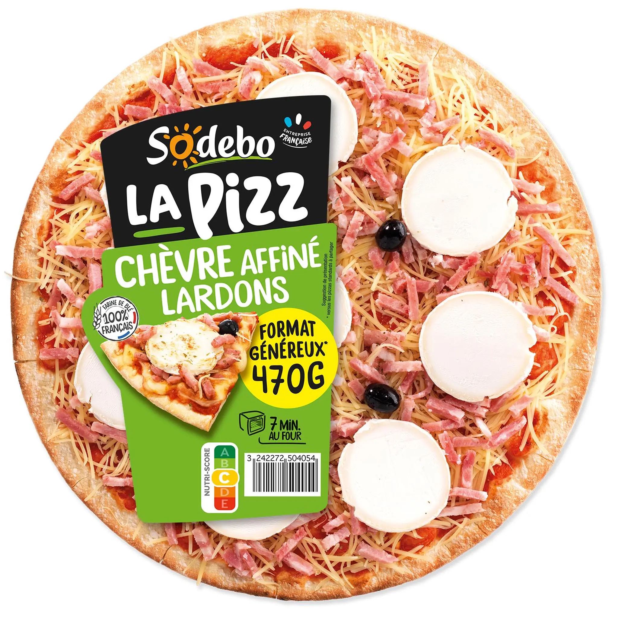 SODEBO Pizza la pizz chèvre affiné lardons