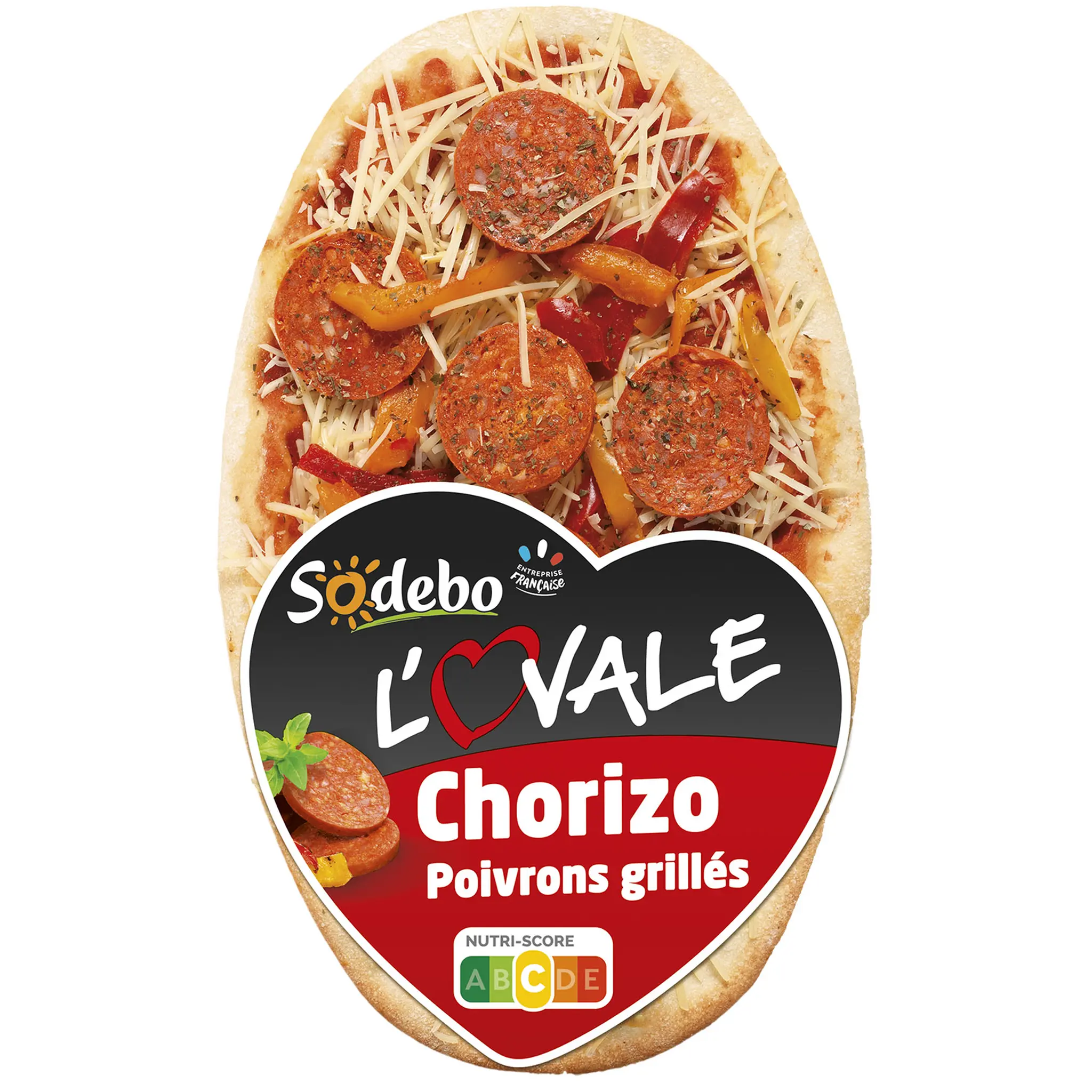 SODEBO Pizza l'ovale chorizo poivrons grillés