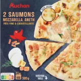 AUCHAN Pizza 2 saumons mozzarella aneth